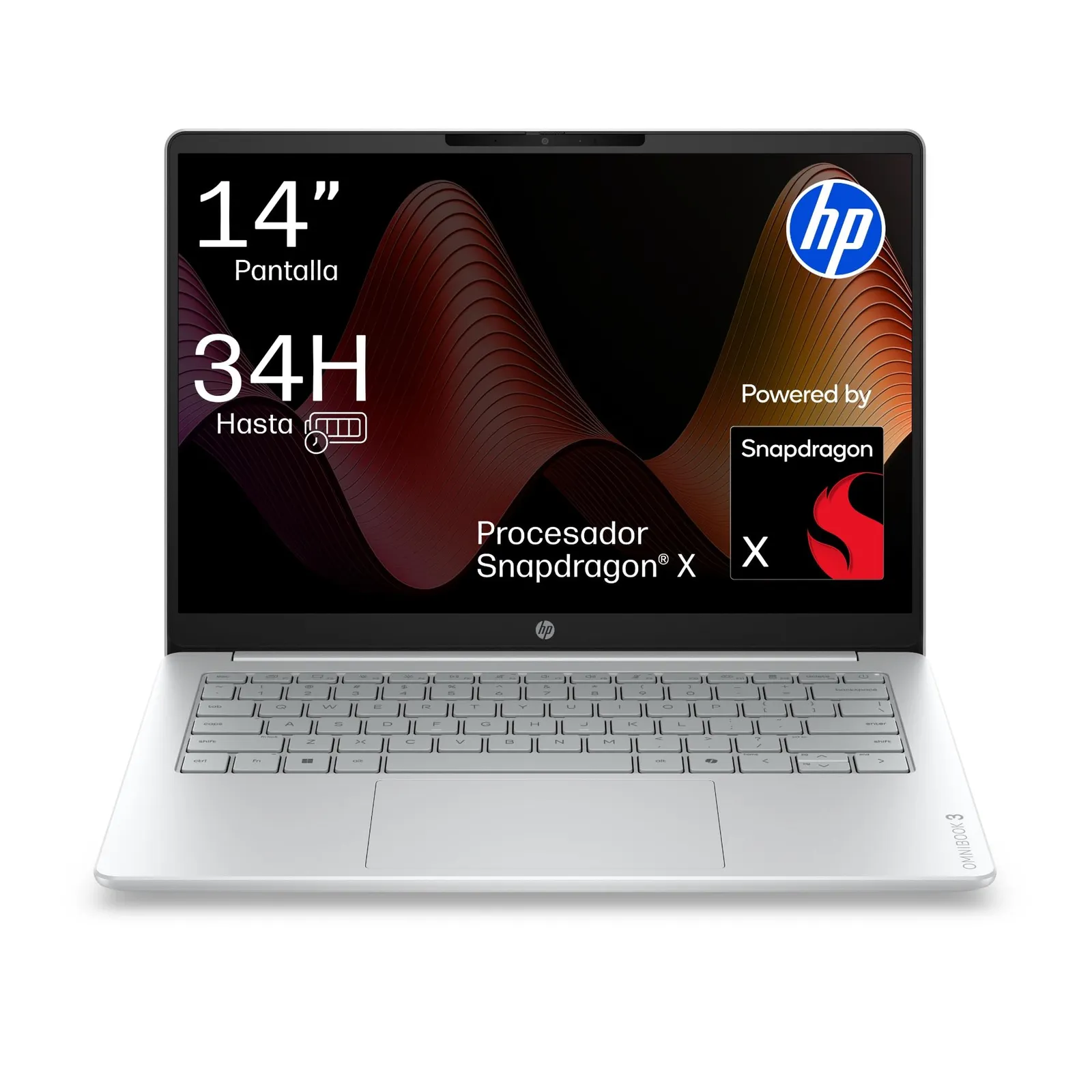 HP OmniBook 3 14-hz0000nsx: Portátil 14" WUXGA IPS, Snapdragon X AI, 16GB RAM, 512GB SSD, Win 11