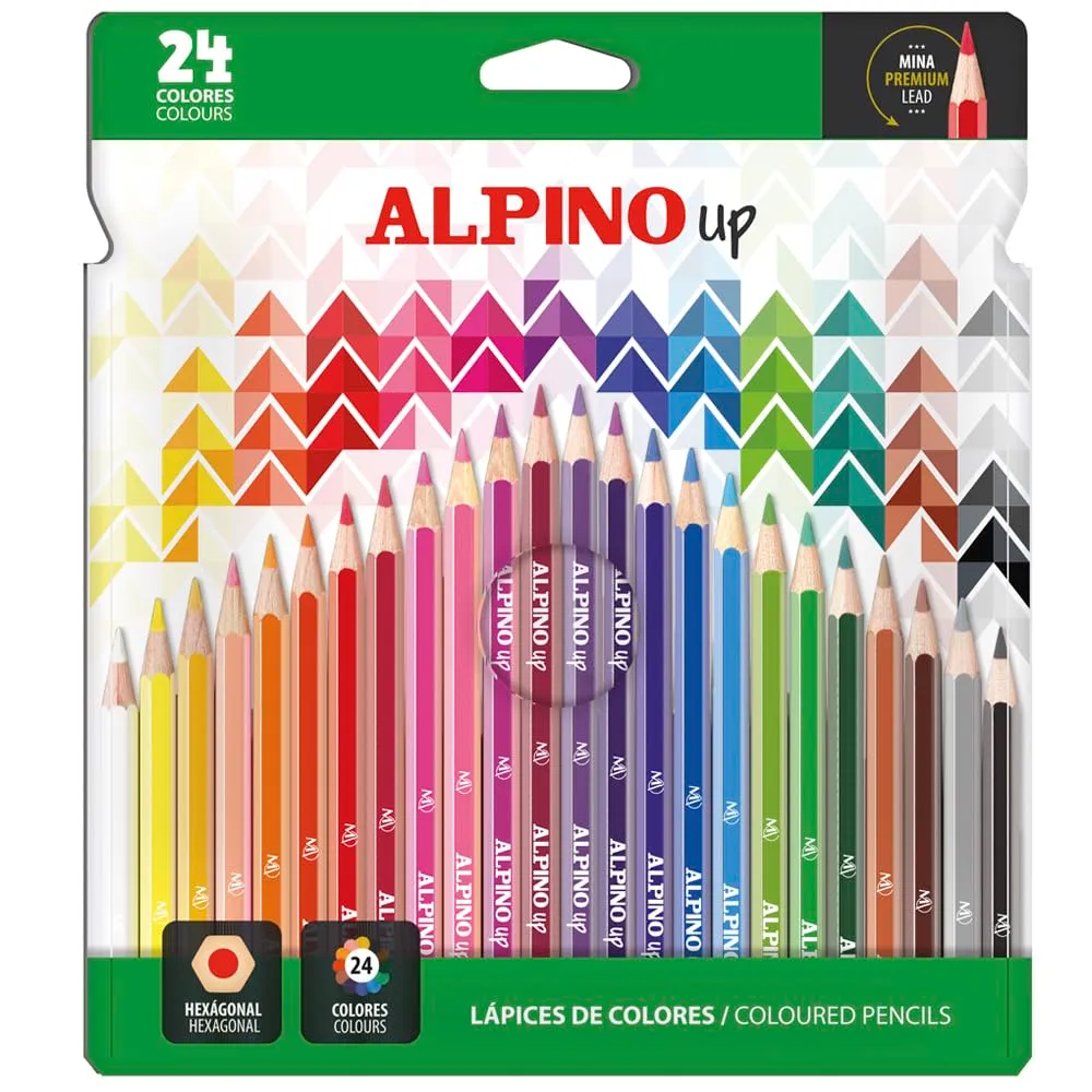 Lápices de Colores Alpino: Estuche 24 Unidades Extra Cubrientes