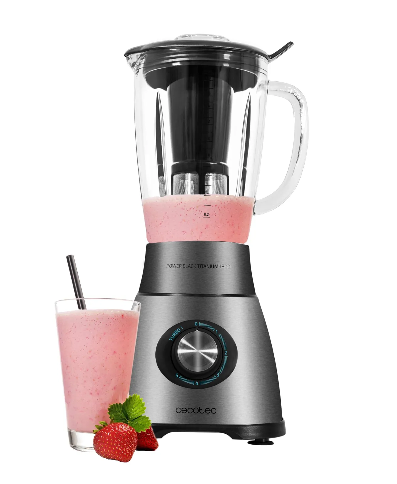 Batidora de Vaso Cecotec Power Black Titanium 2500MAX Pro: 1800W, 1.8L, 22000 RPM