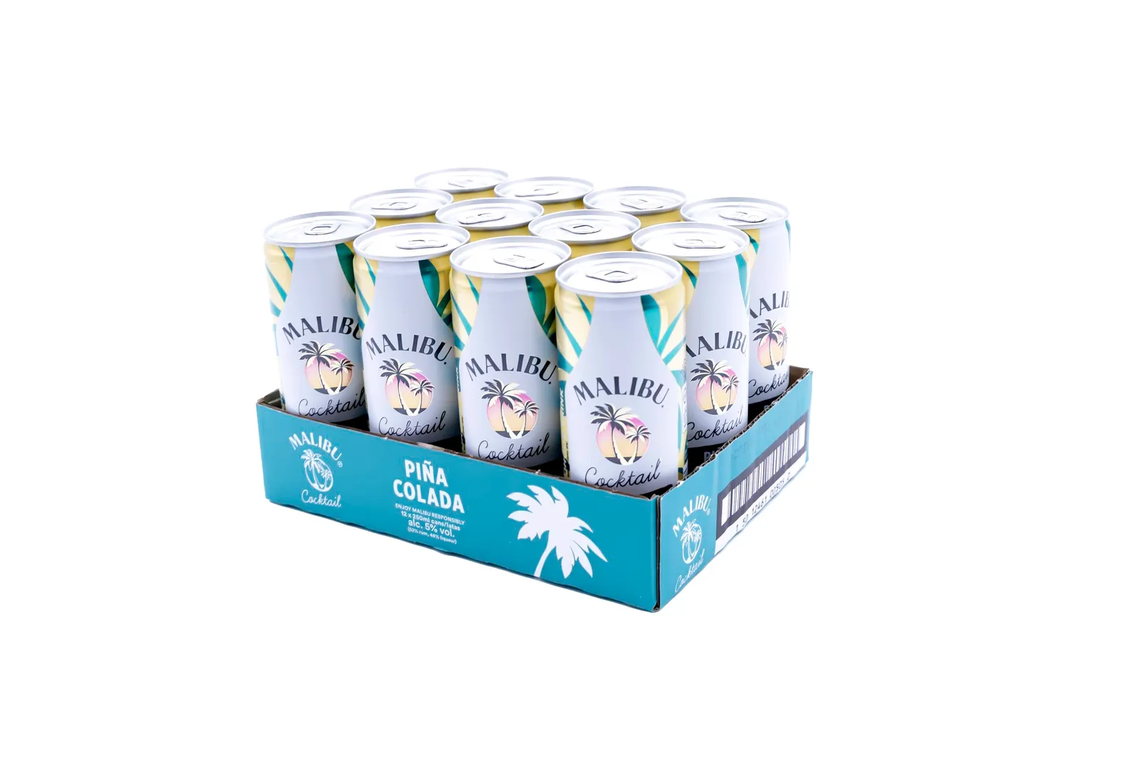 Malibú Piña Colada REDI Cóctel - Pack 12 Botellas x 250ml