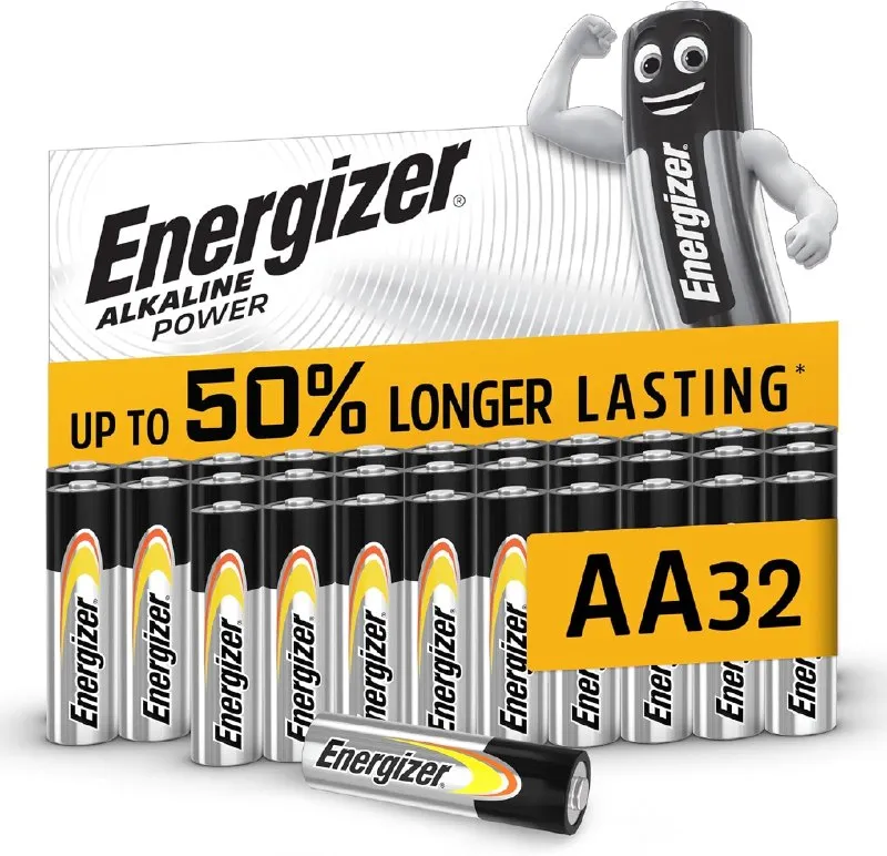 Energizer Alkaline Power Pilas AA, Paquete de 32 Unidades, 1.5V
