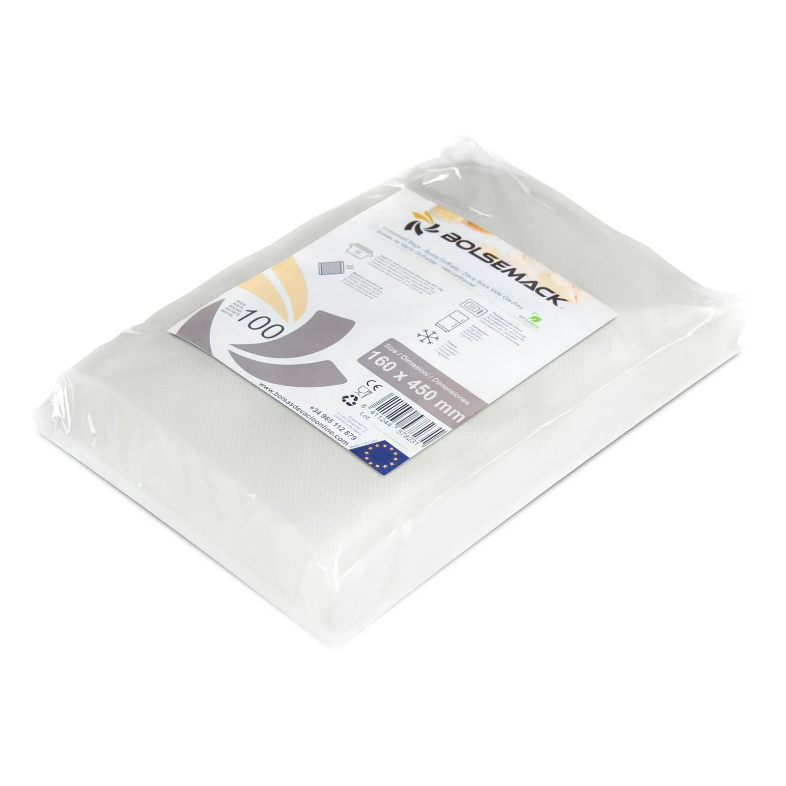 Bolsas de vacío para alimentos Bolsemack 16x45 cm (100 uds.) sin BPA