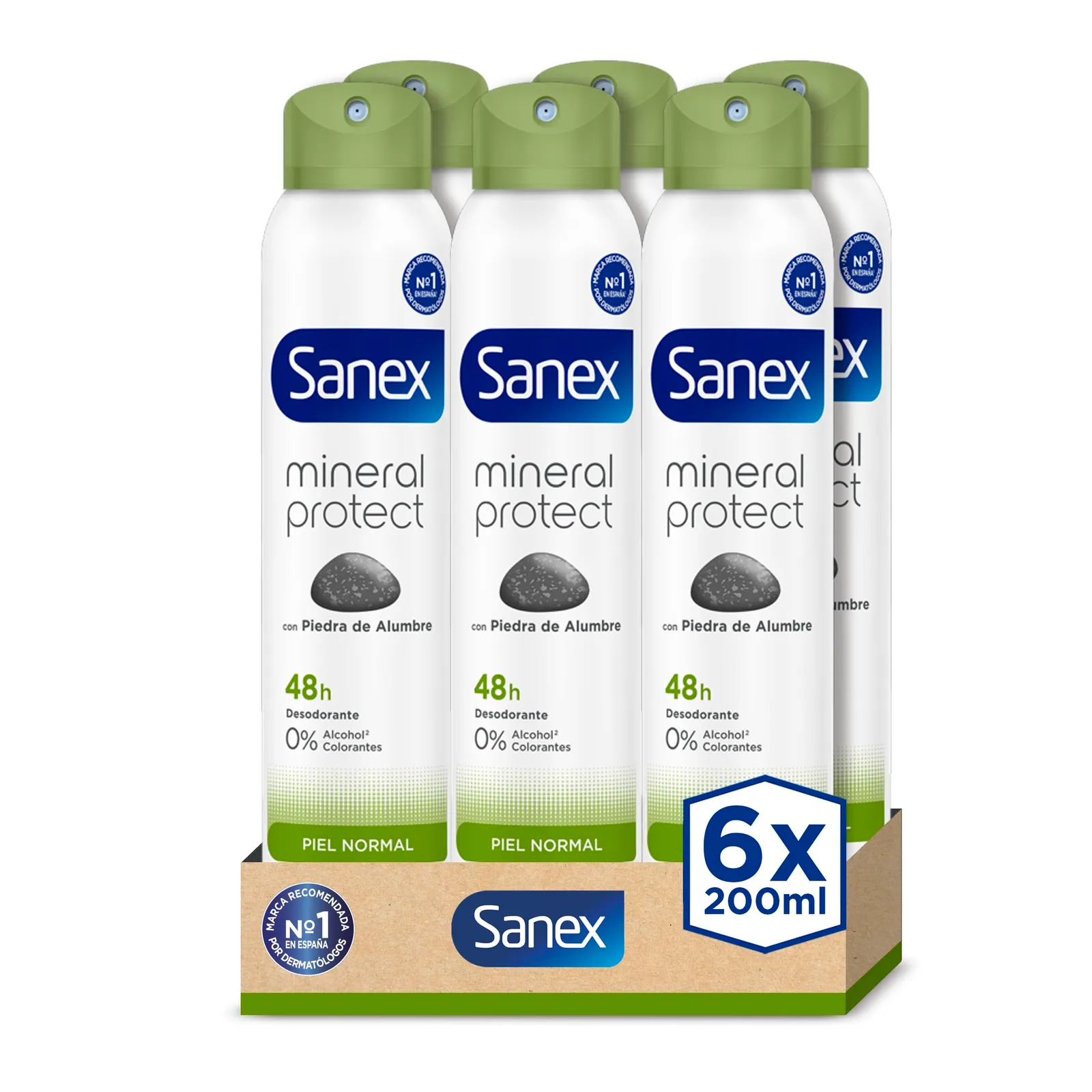 Pack 6x 200ml Desodorante Spray Sanex Natur Protect