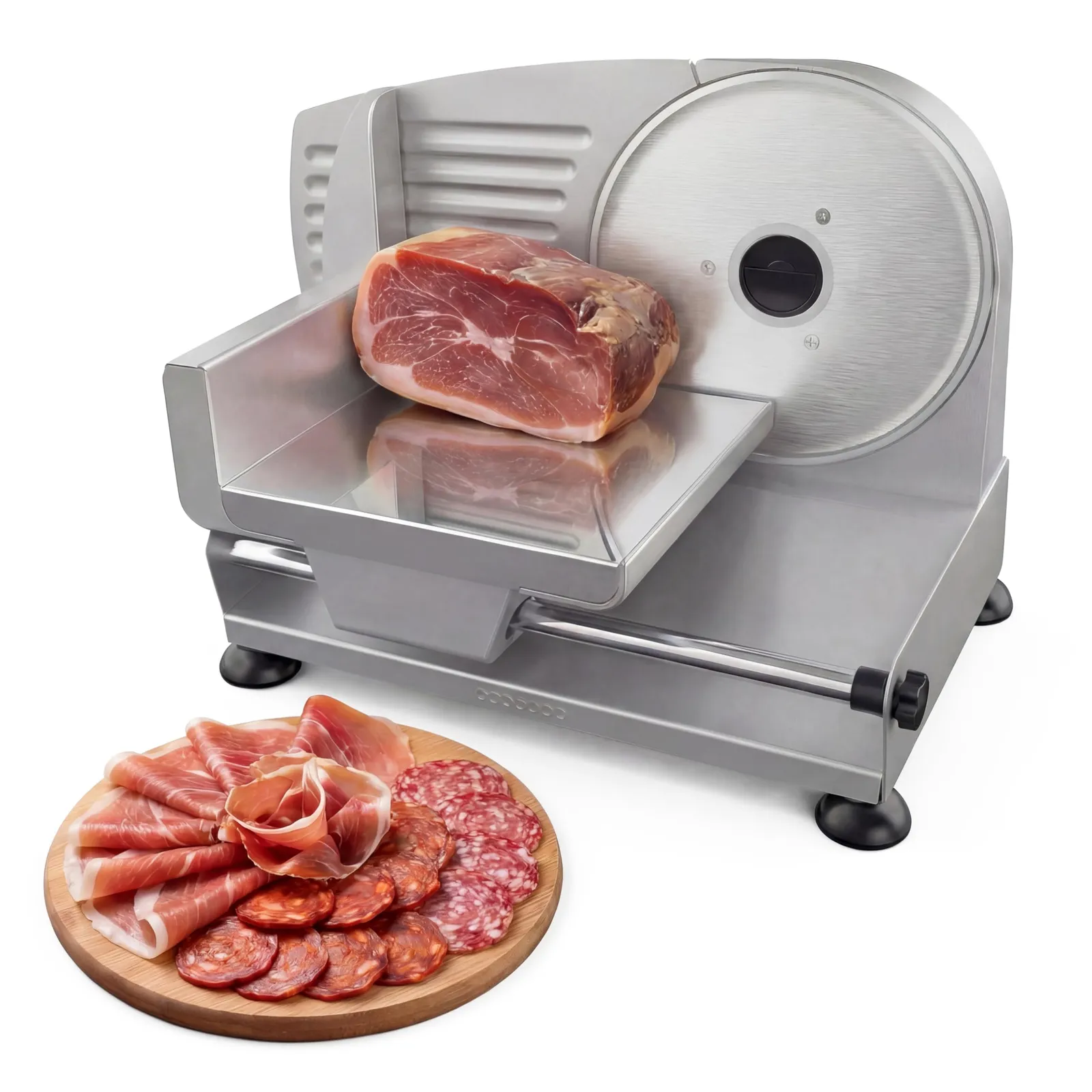 Cecotec Cortafiambres Rock'nCut Shuriken ProBlades Easy Clean 200W, 2 Cuchillas Solingen, Disco 190mm
