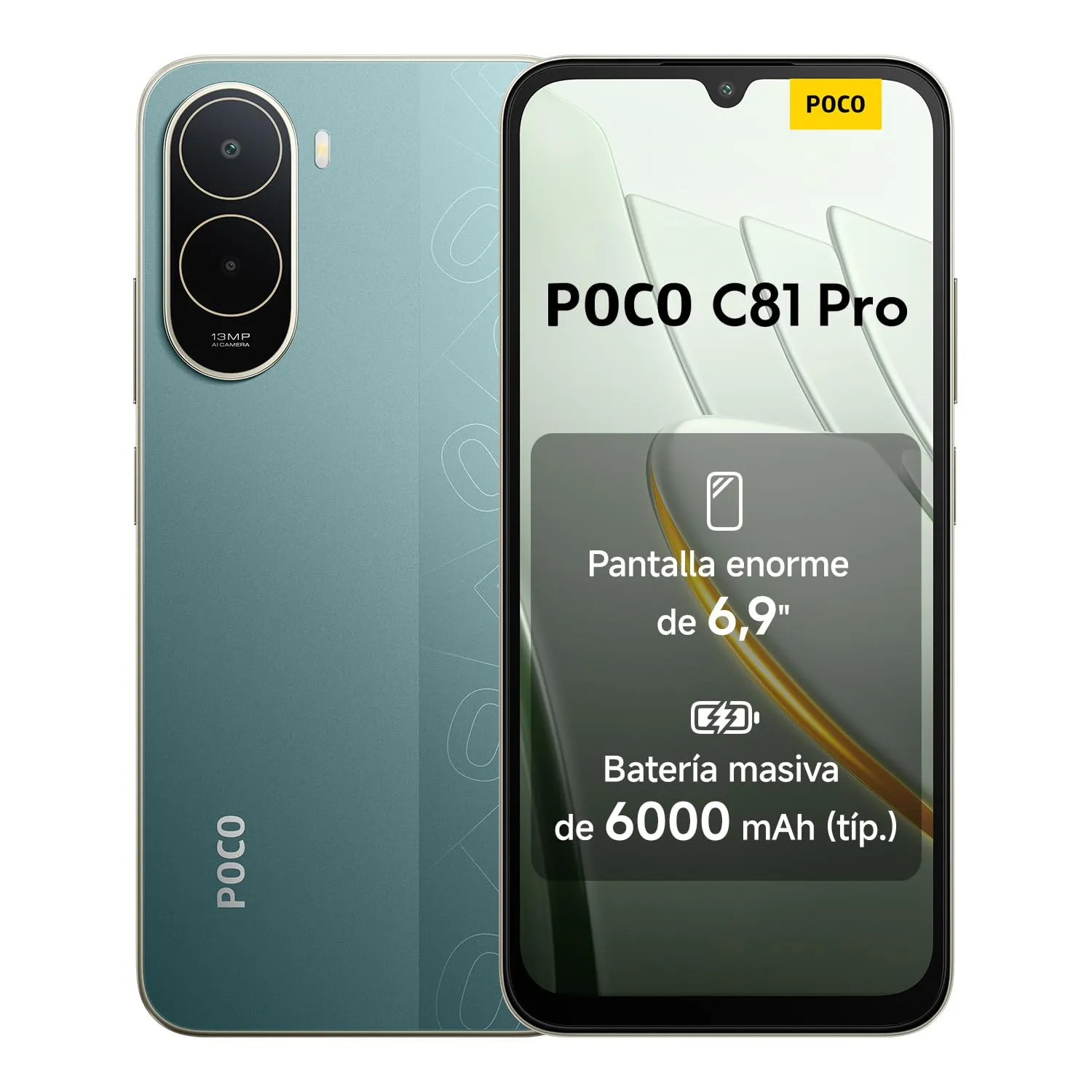 XIAOMI POCO C81 Pro: Smartphone 4+256GB, Batería 6000mAh, Pantalla 6.9", Cámara 13MP, Verde