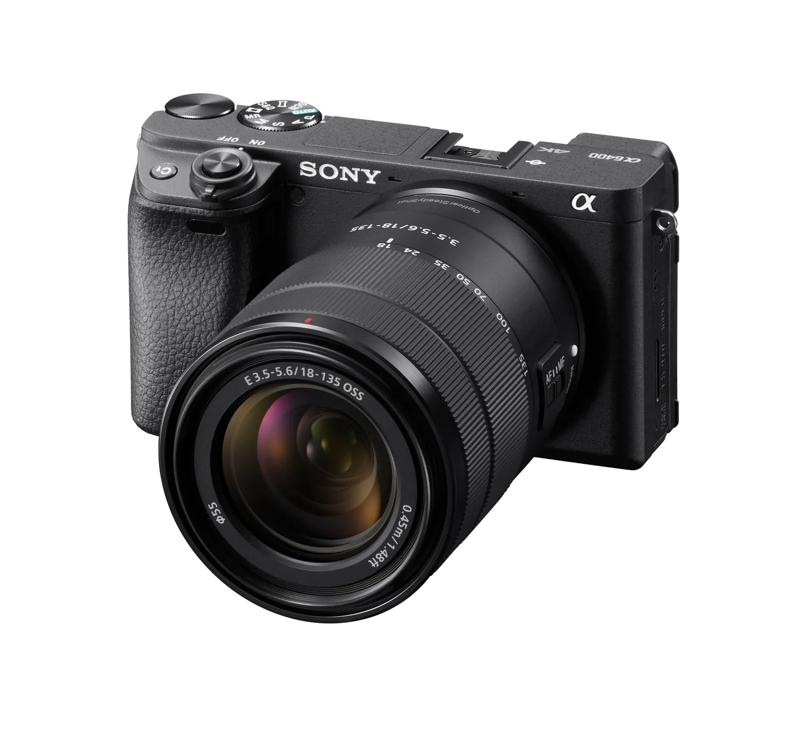 Cámara Mirrorless Sony Alpha 6400 APS-C con Objetivo 18-135mm, 24.2MP, 4K, AF 0.02s y Pantalla Abatible