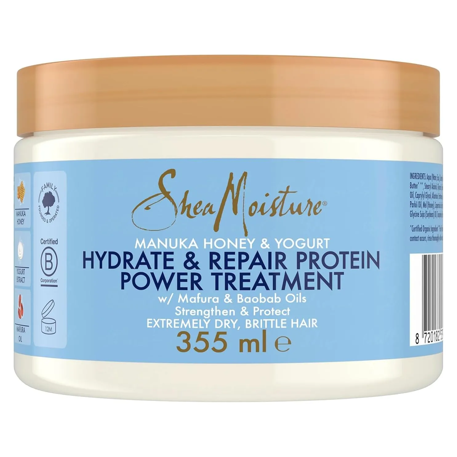 Mascarilla SheaMoisture Hydrate & Repair Protein Power 355 ml para cabello seco y dañado