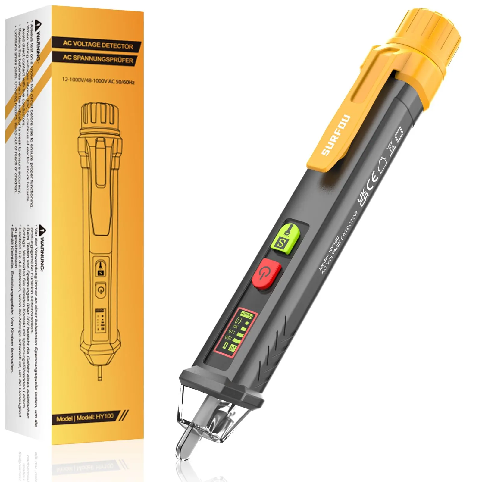 Detector de Voltaje sin Contacto AC 12V-1000V SURFOU