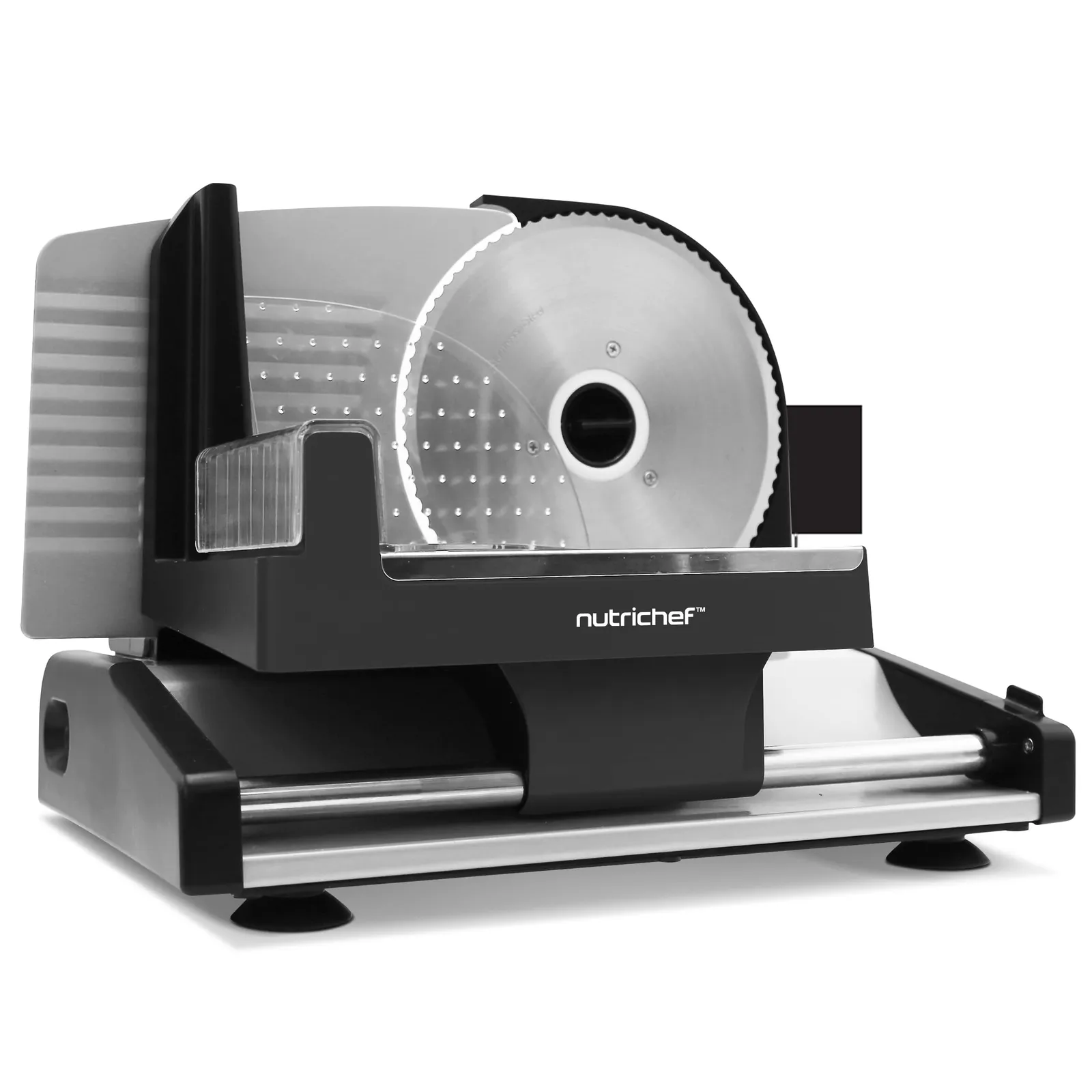 NutriChef Cortadora Eléctrica 200W: Jamón, Queso y Pan. Ajustable.