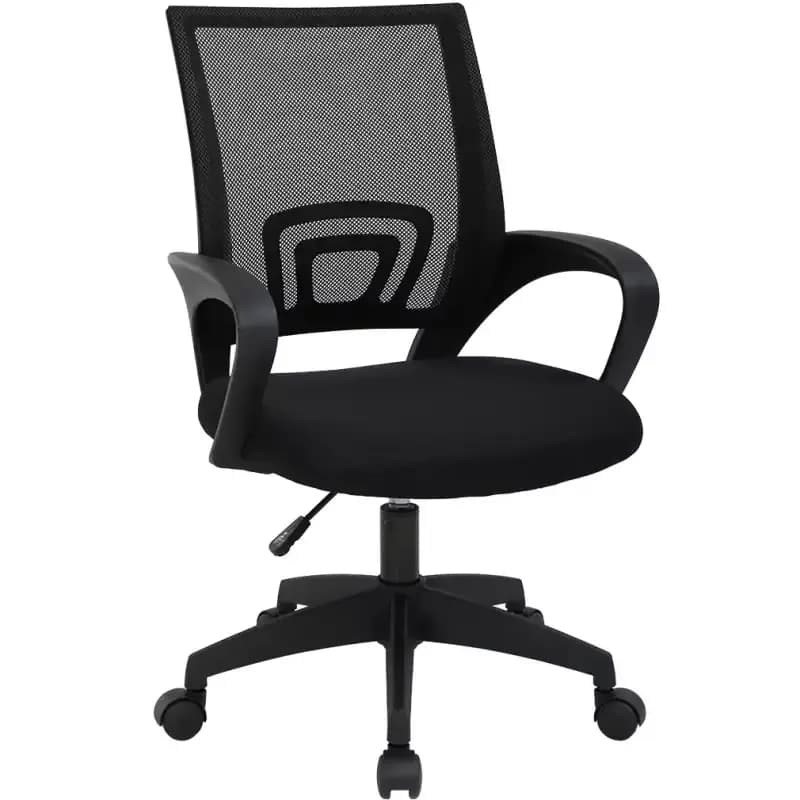 Silla de oficina ergonómica con soporte lumbar y reposabrazos