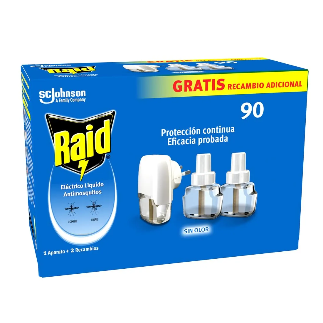 Difusor antimosquitos Raid eléctrico 2x27ml: protección 90 noches