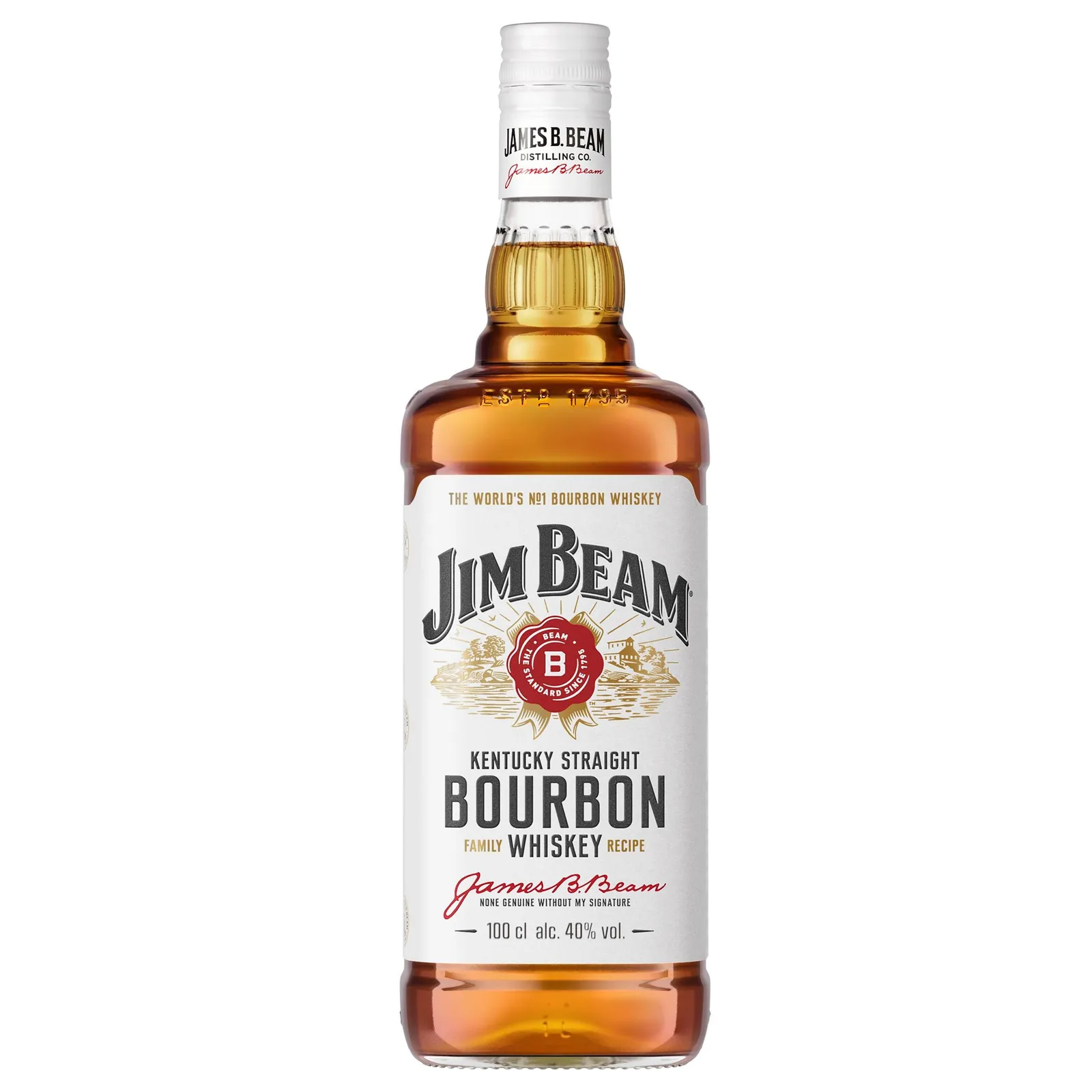 Jim Beam White Kentucky Straight Bourbon 1L: Whisky con 4 años de envejecimiento