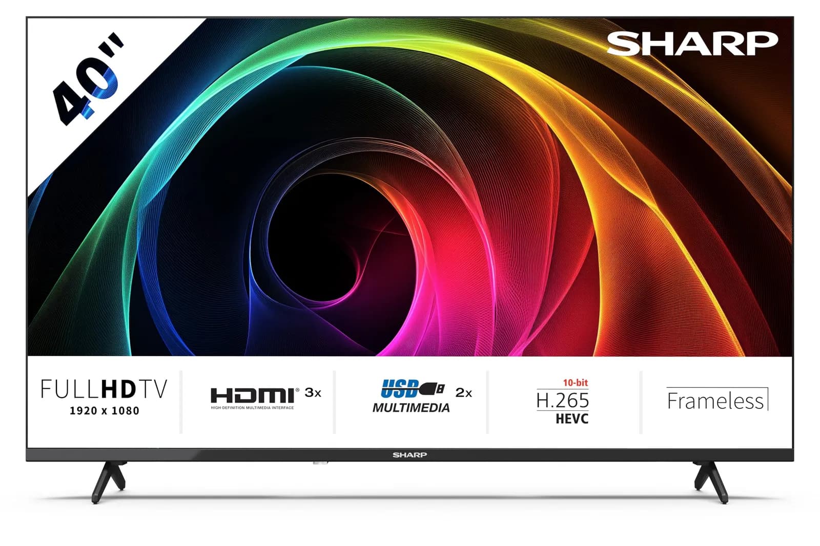 Televisor Sharp 40" Full HD con Diseño Sin Marcos