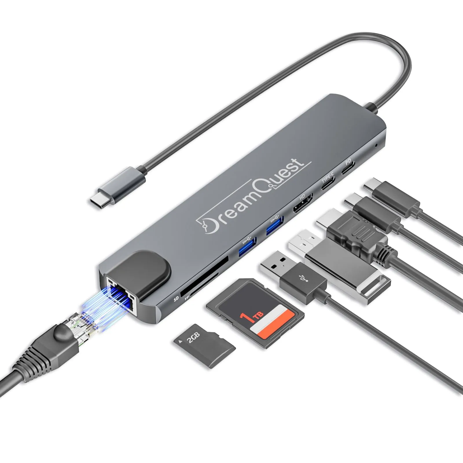 Hub USB-C 8 en 1 DreamQuest