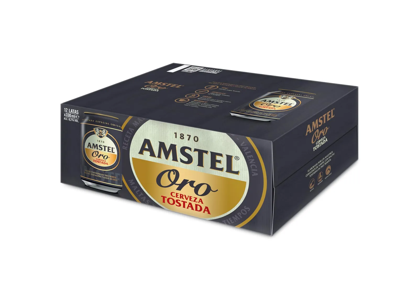 Pack 12 Latas Cerveza Tostada Amstel Oro 33cl