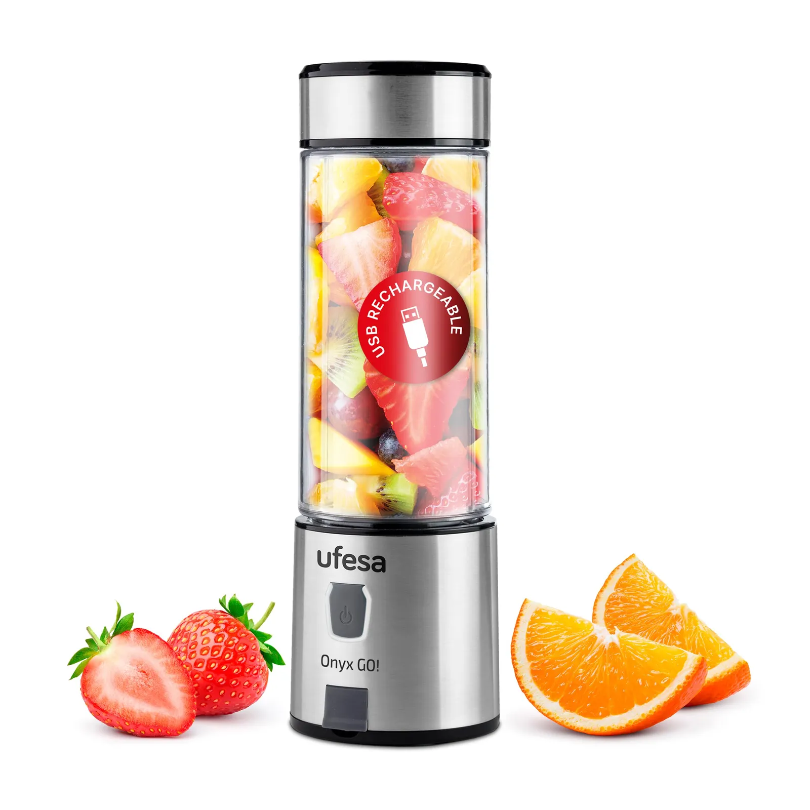 Batidora Portátil Ufesa Onyx Go Recargable USB Vaso Tritán 400ml