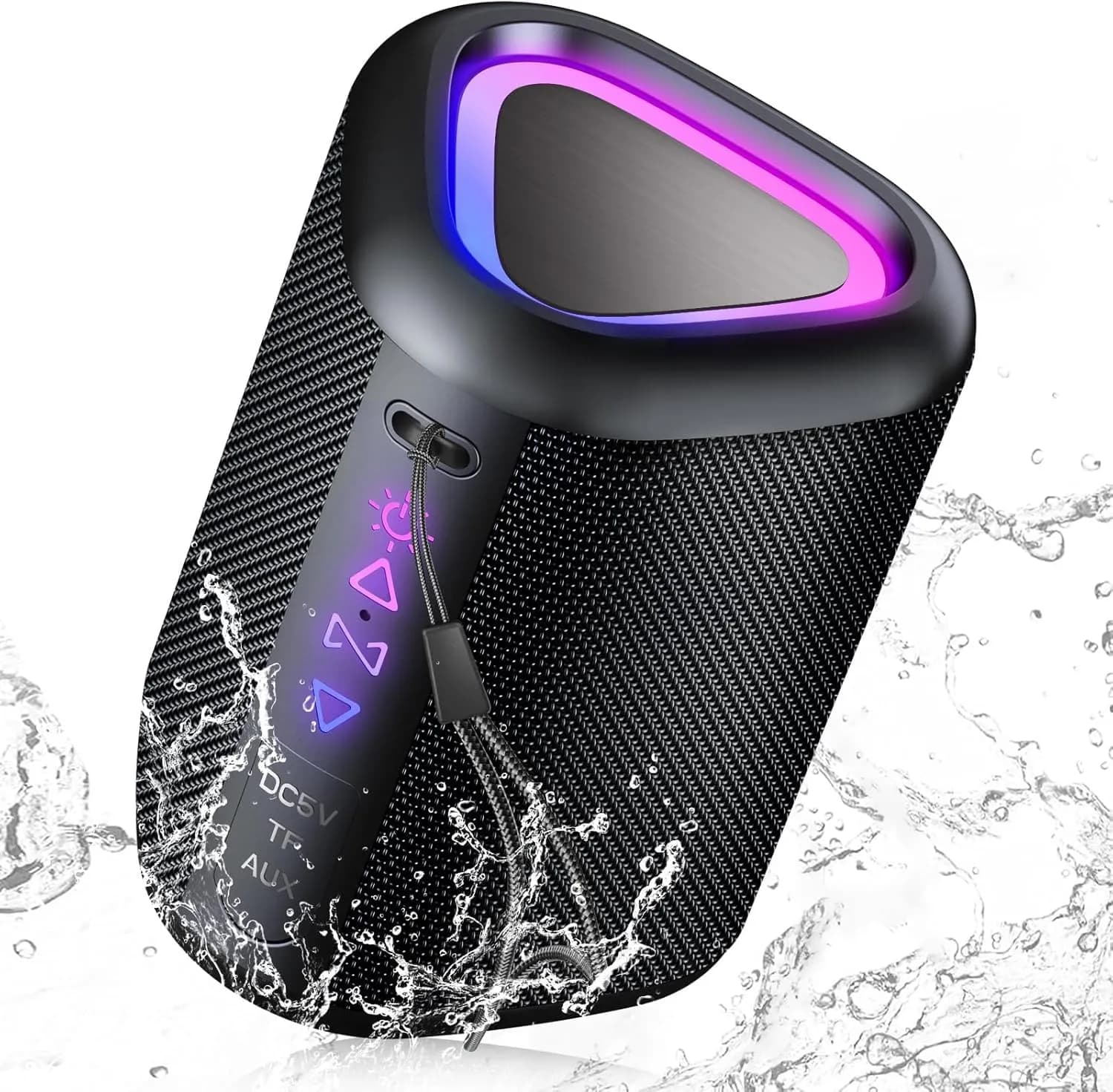 Altavoz Bluetooth Portátil con Luz LED, 24h Batería, IPX7