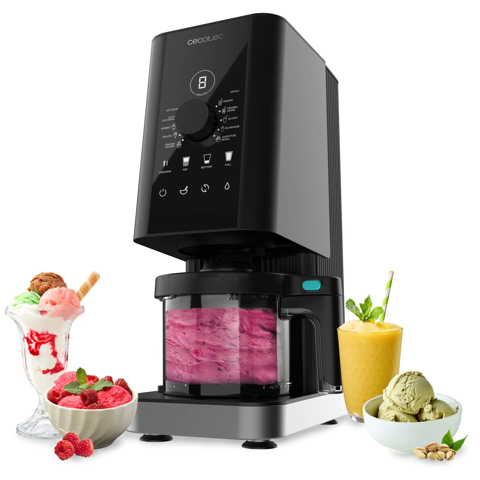 Cecotec Gelatec 1800: Heladera 1.35L, 700W, 10 Programas