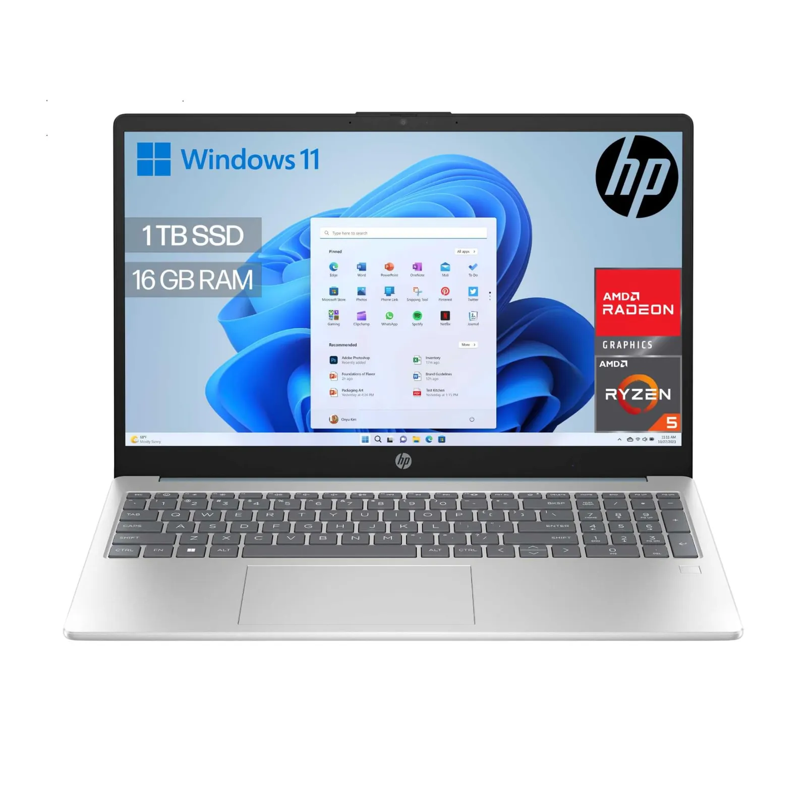 Portátil HP 15" FHD Ryzen 5 16GB RAM 1TB SSD