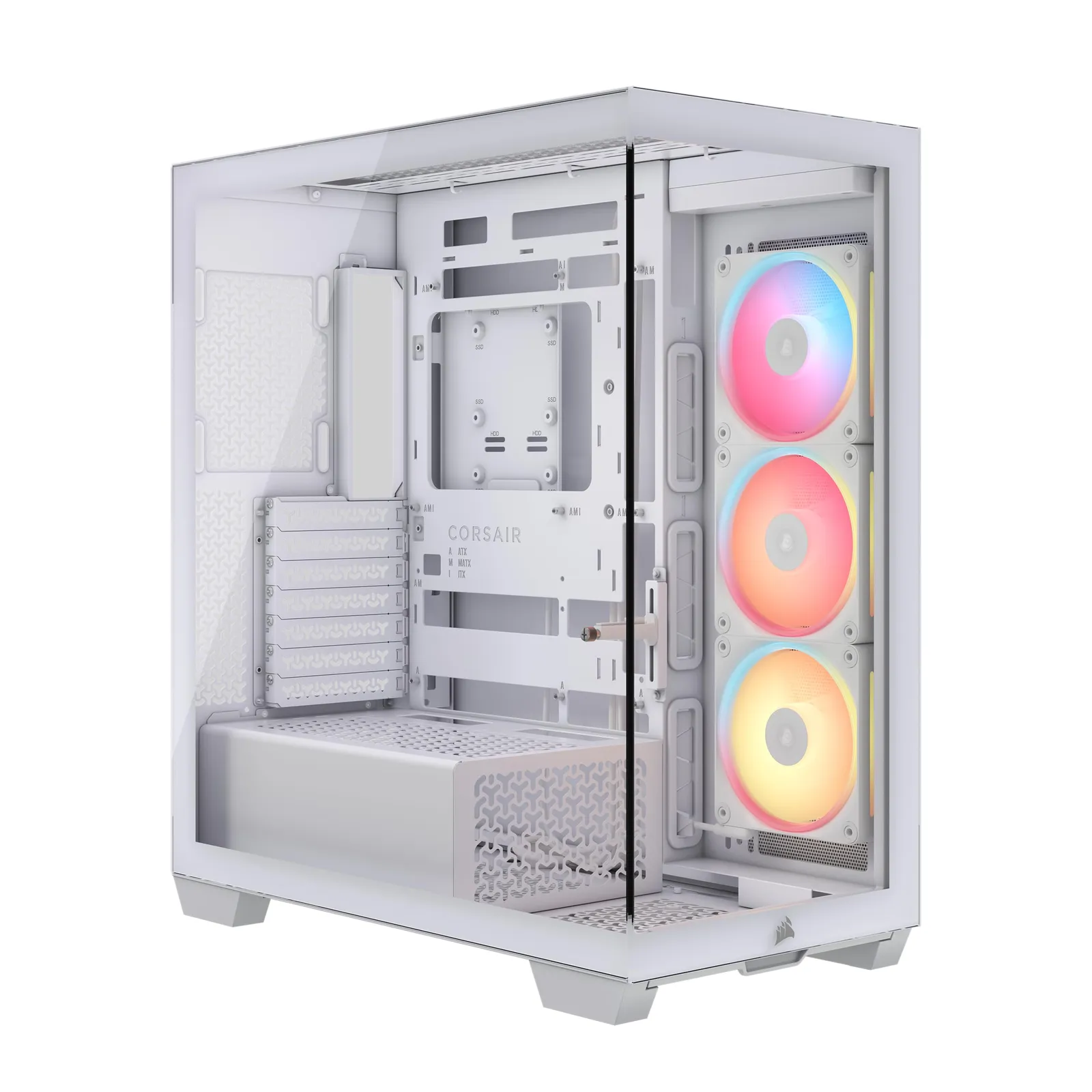 Caja PC Semitorre CORSAIR 3500X LX-R RGB iCUE Link Blanca con Panel Panorámico