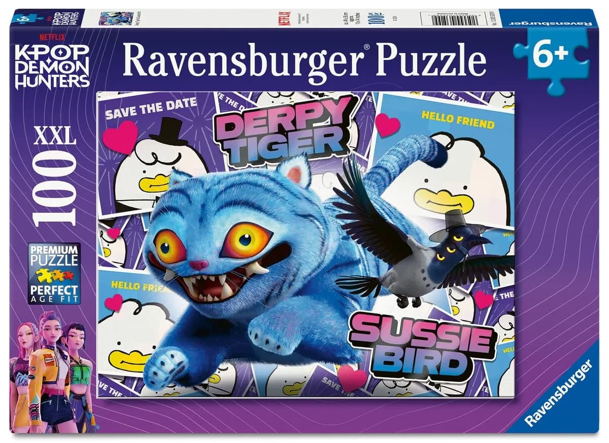 Puzzle Ravensburger 100 Piezas XXL K-Pop Demon Hunters Derpy & Sussie, Niños 6+ Años, 49x36 cm