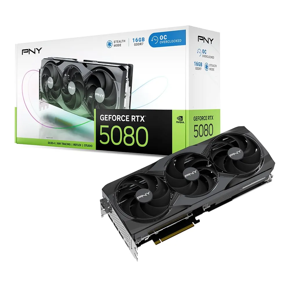 PNY GeForce RTX 5080 16GB OC Tarjeta Gráfica Triple Fan