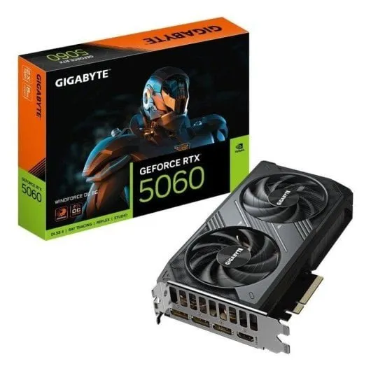 Gigabyte RTX 5060 WINDFORCE OC 8GB GDDR7: Gráfica NVIDIA Blackwell con DLSS 4