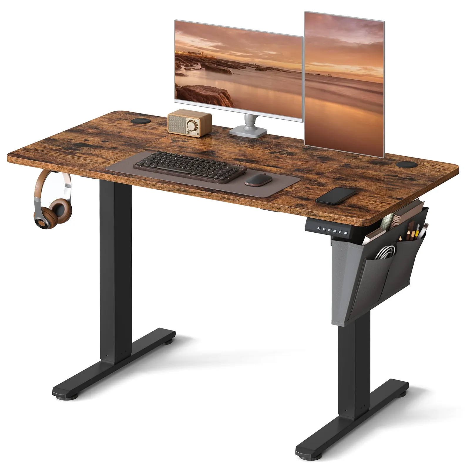 Songmics Escritorio Eléctrico Altura Ajustable 120x60cm, 4 Memorias, USB-C