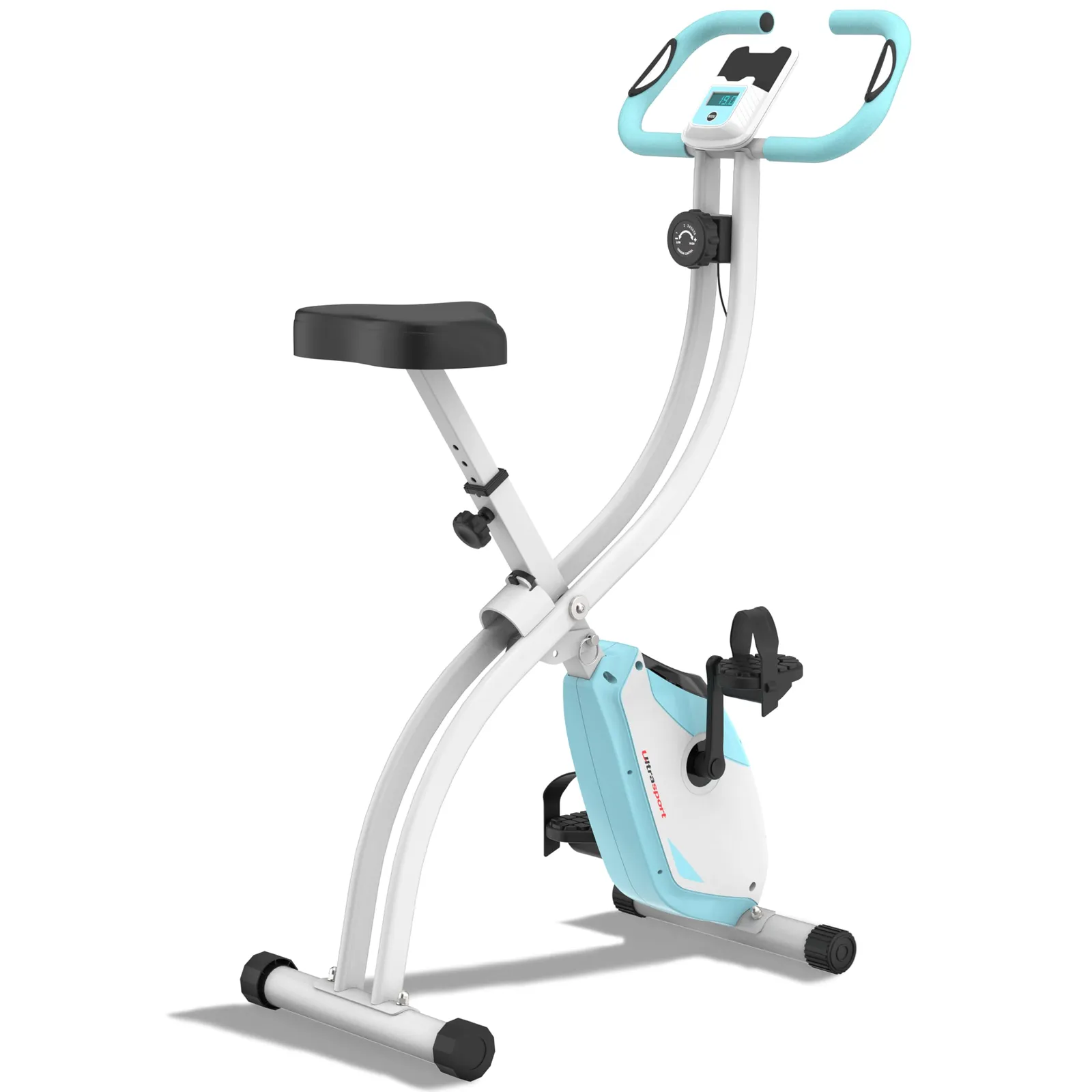 Bicicleta Estática Ultrasport F-Bike 150: Plegable, 8 Niveles Resistencia, Soporte Tablet, Pulsómetros