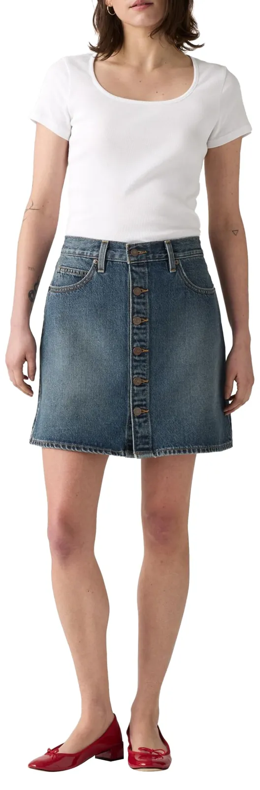 Falda Levi's Mujer Retro con Botones Frontales