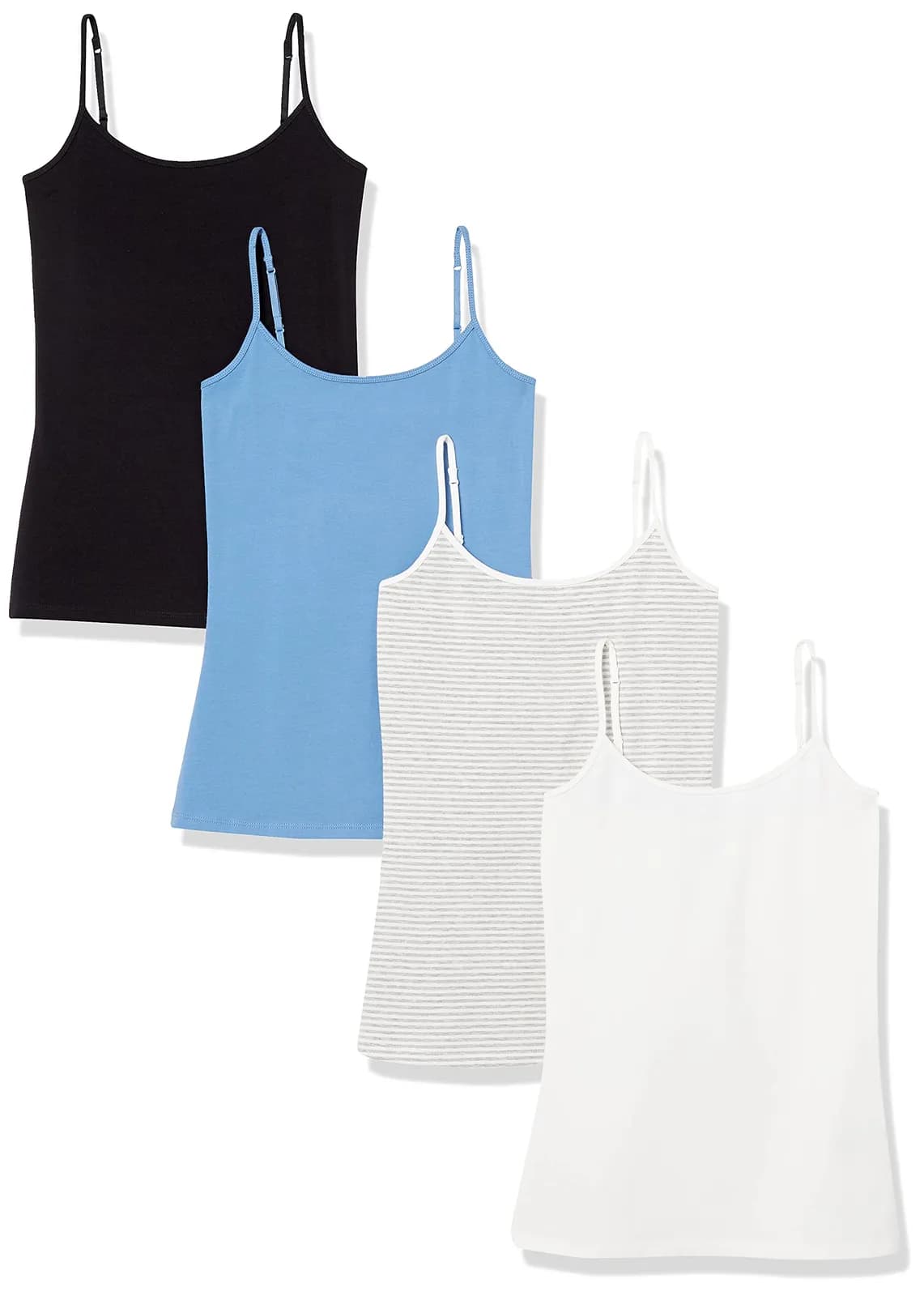 Pack 4 Camisetas Tirantes Mujer Amazon Essentials Algodón Elástico