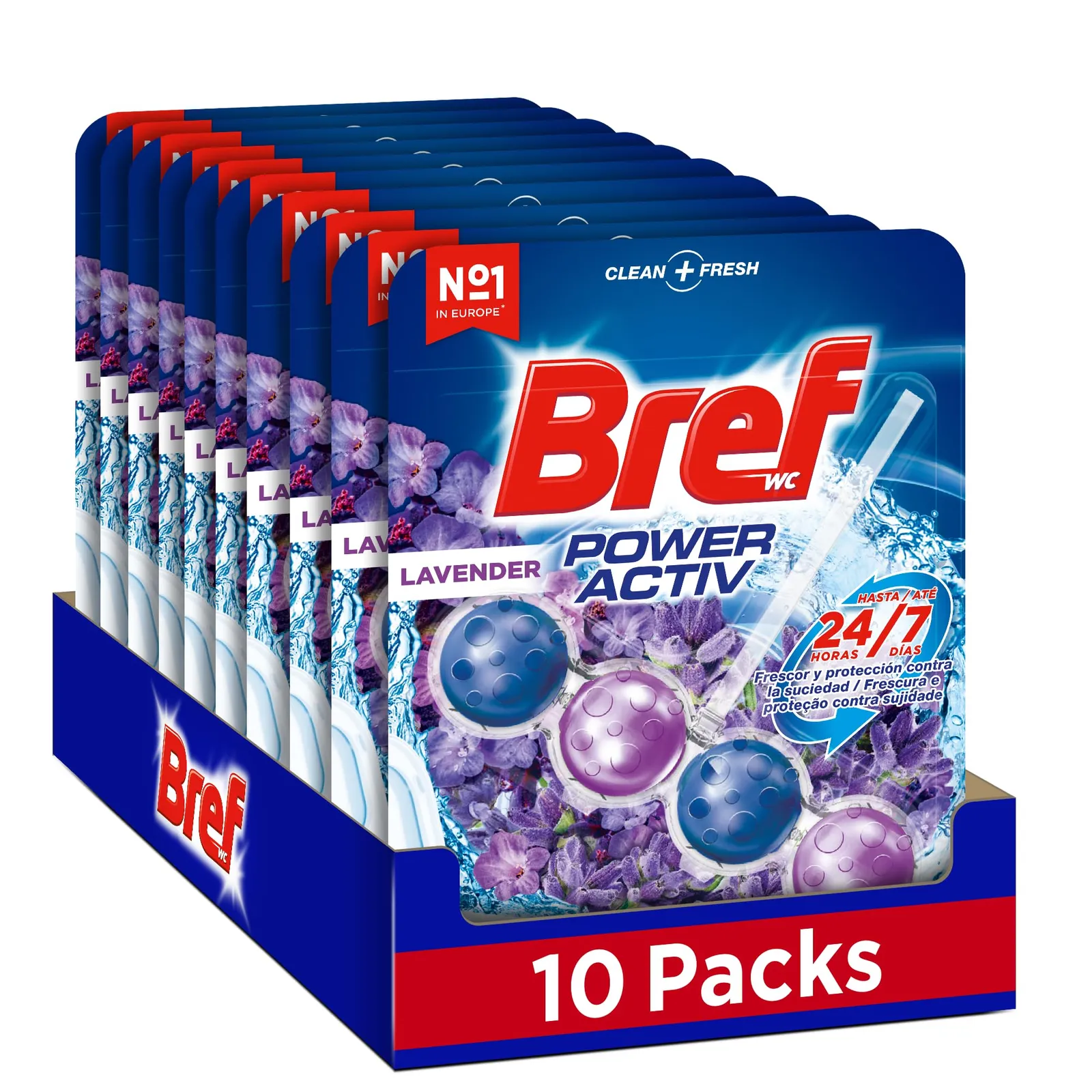 10 Cestas WC Bref Power Activ Lavanda 50g