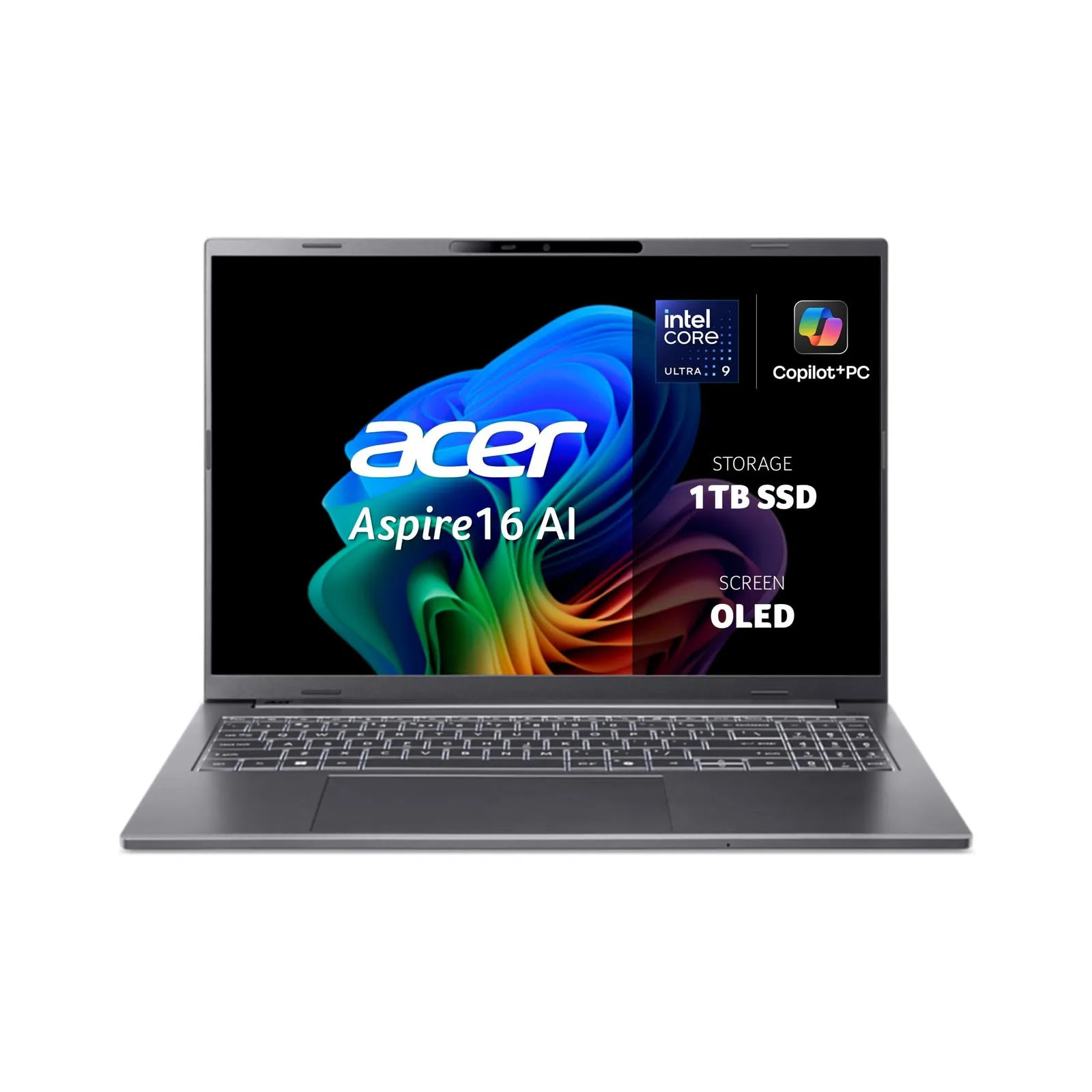 Portátil Acer Aspire 16" OLED Intel Core Ultra 9, 32GB RAM, 1TB SSD, Win 11 Home