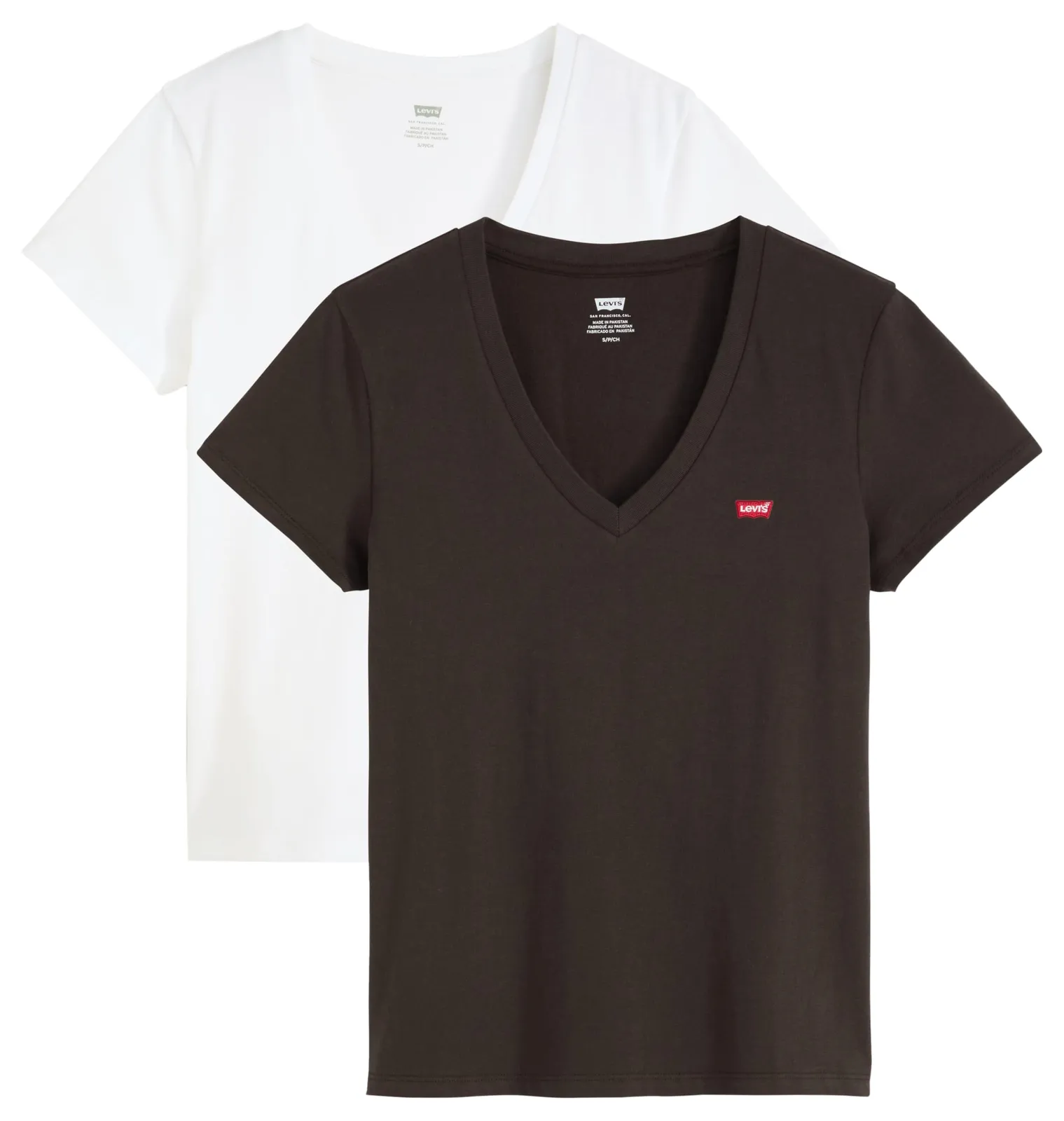 Pack 2 Camisetas Levi's de Algodón con Cuello Pico para Mujer