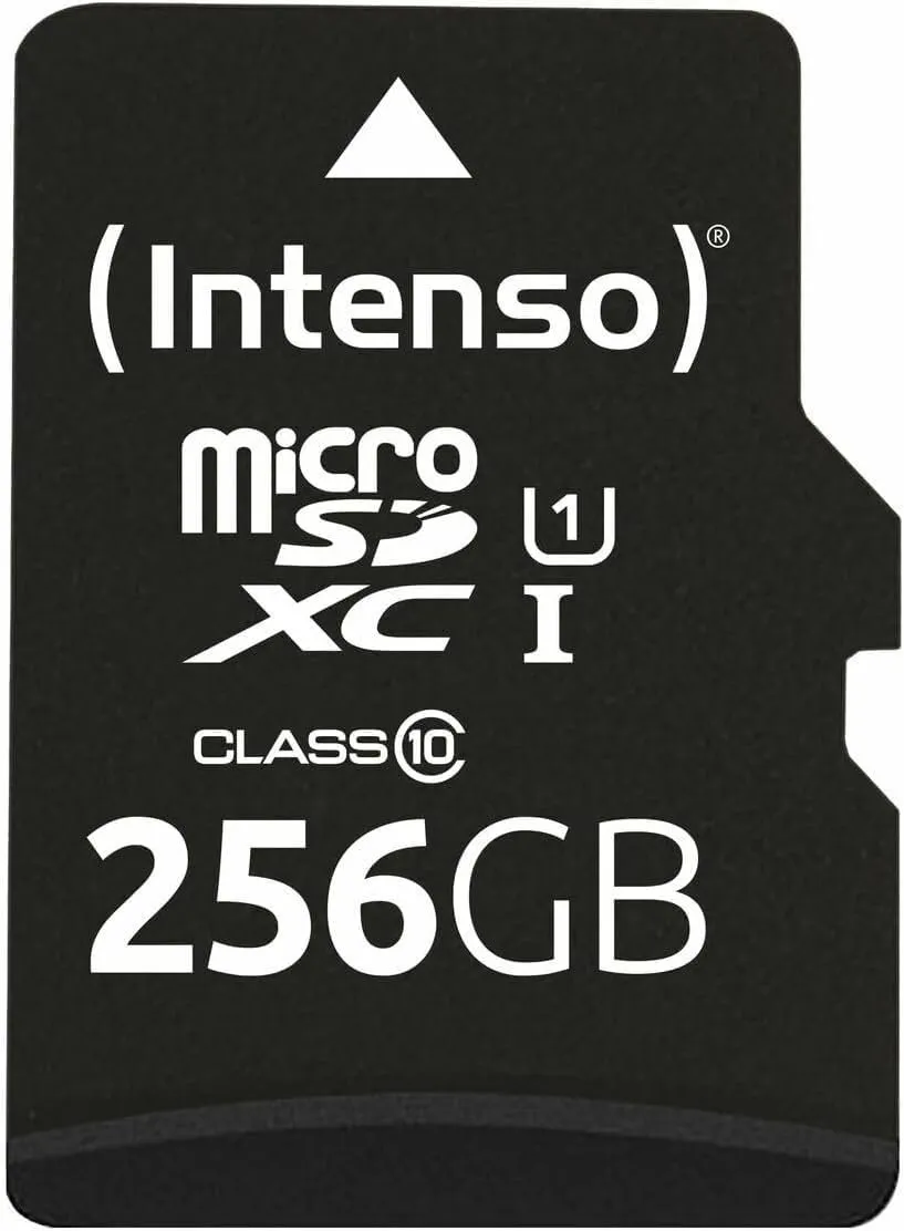 Tarjeta microSDXC Intenso 256GB Clase 10 UHS-I con Adaptador SD