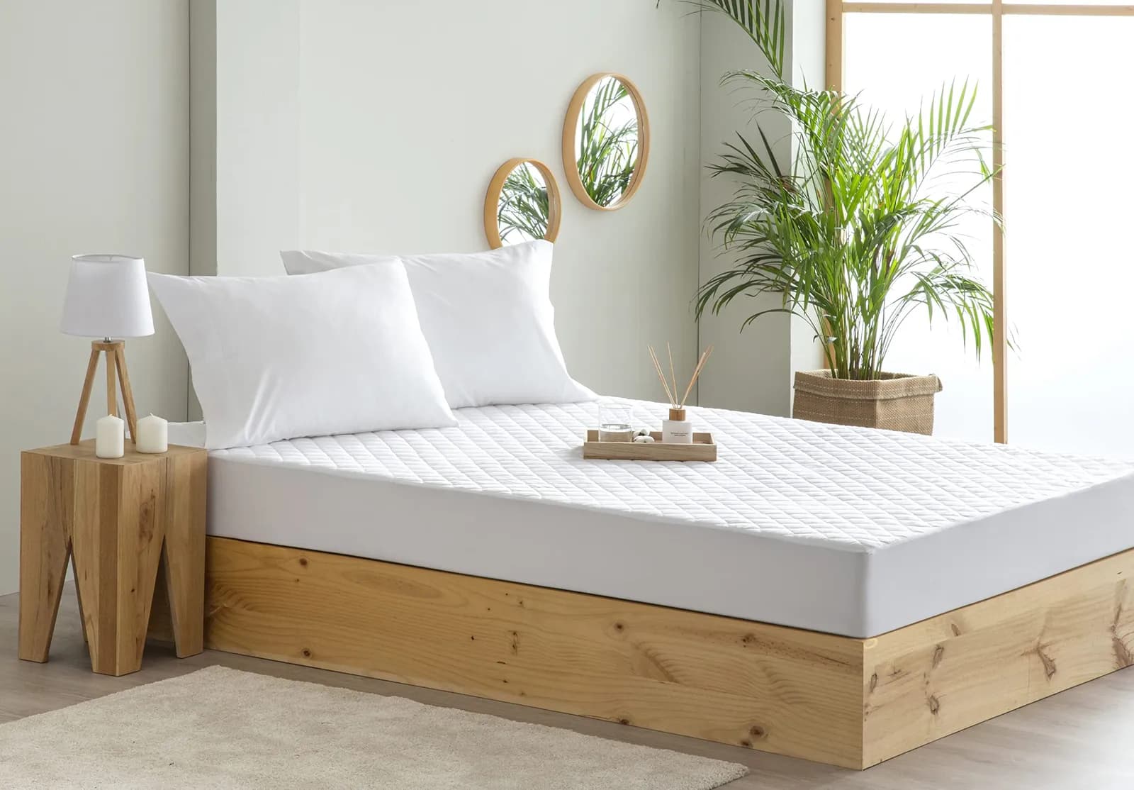 Protector Colchón Todocama Acolchado Antiácaros Impermeable Transpirable Cama 135x190/200 cm Blanco