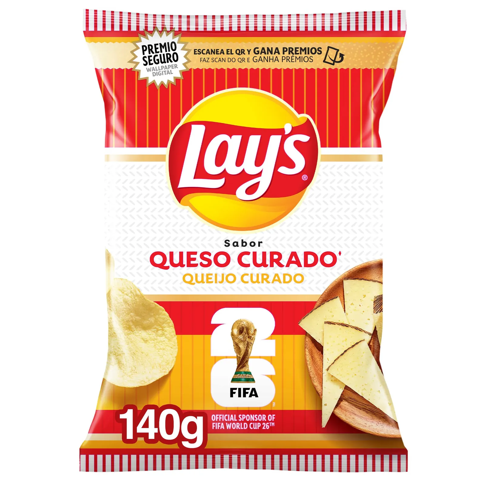 6 Bolsas Patatas Lay's Queso Curado 140g