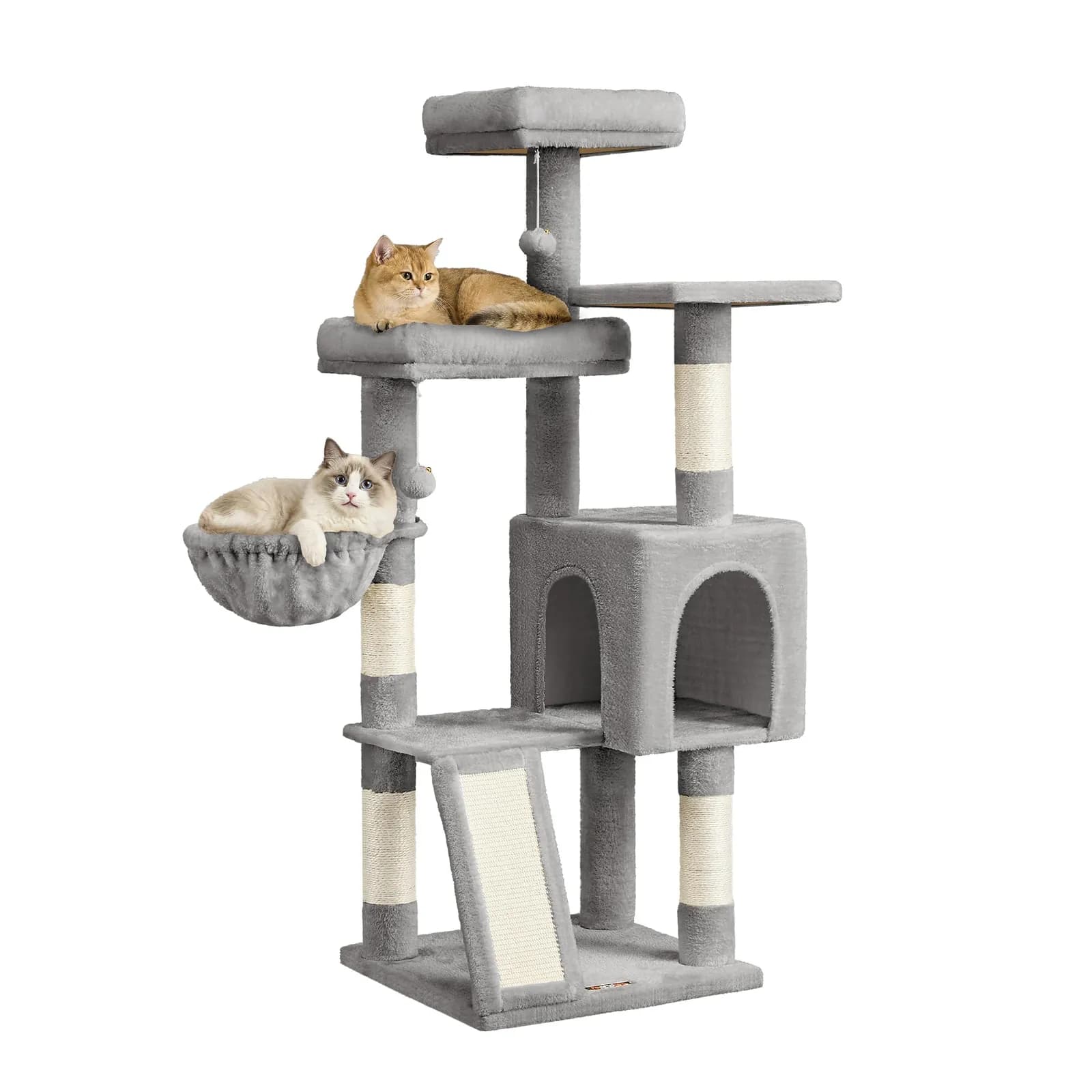 Árbol Rascador para Gatos Feandrea PCT012GD01, 136 cm, Gris Paloma