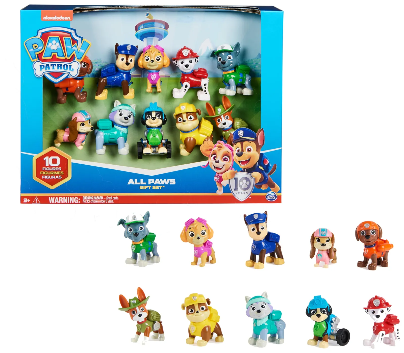 Paw Patrol Pack 10 Figuras Coleccionables 10º Aniversario