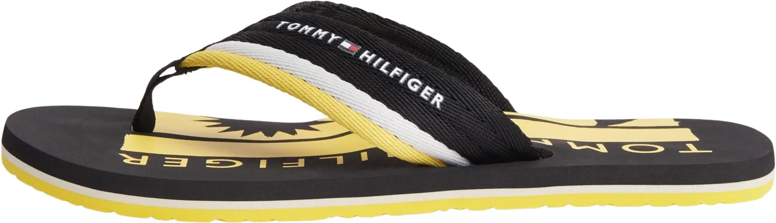Chanclas Tommy Hilfiger Patch Print Beach Sandal Hombre Negro