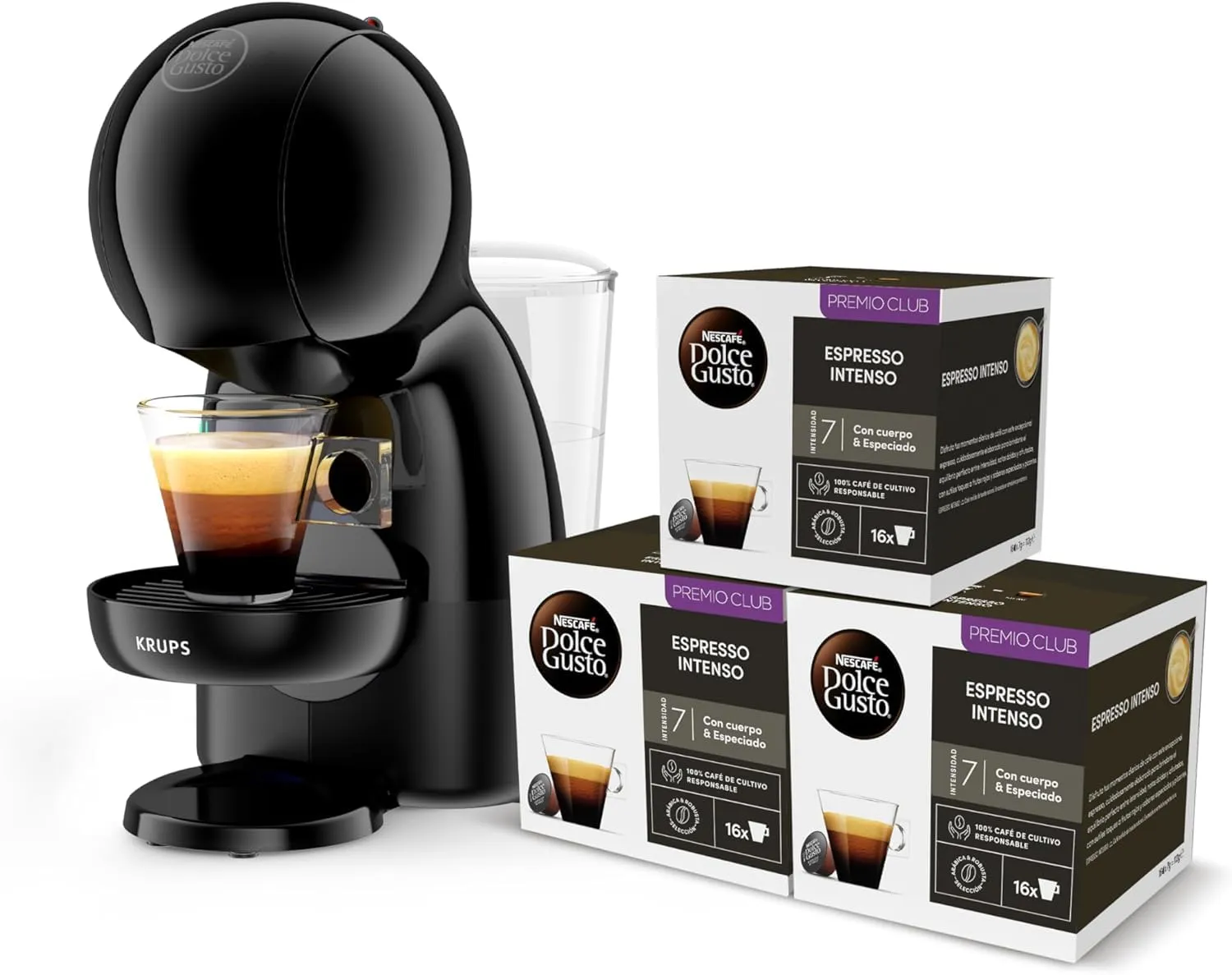 Cafetera Krups Dolce Gusto Piccolo XS: 15 bares, 0.8L, 3 packs café + calent. rápido