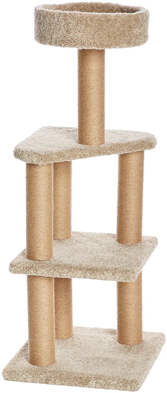 Amazon Basics Torre Rascador para Gatos Multinivel Beige 117cm