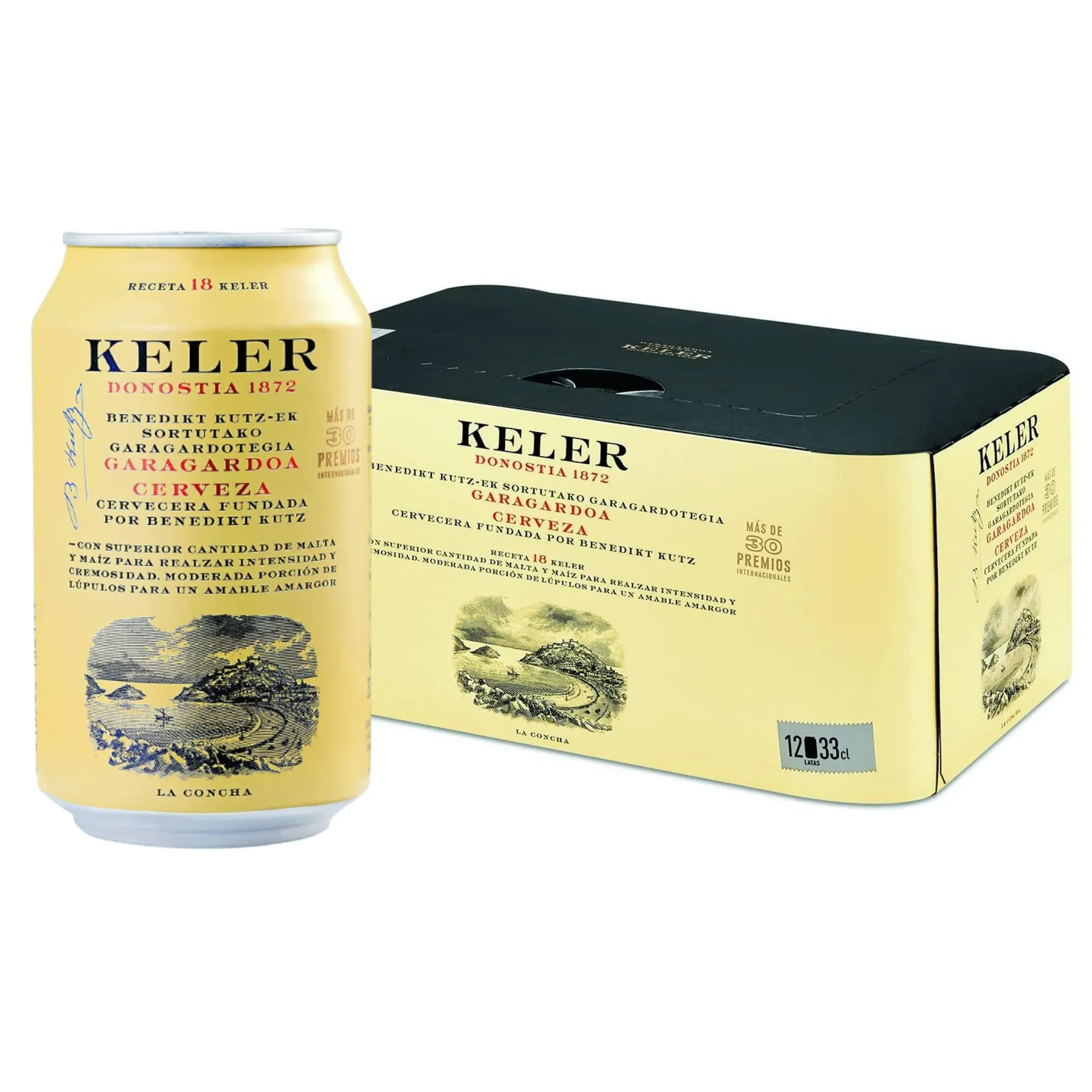 Pack 12 Latas Cerveza Keler Rubia Especial 6% Vol.