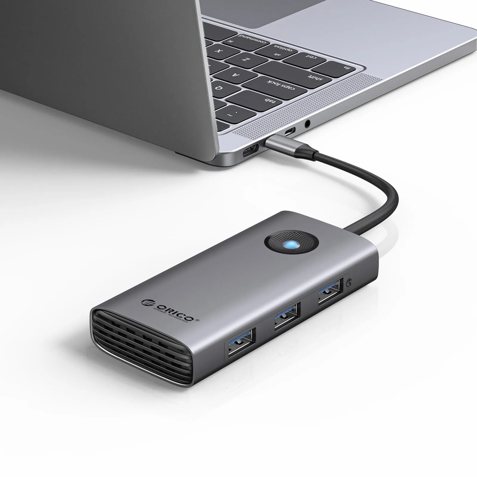 Hub USB-C 6 en 1 ORICO: HDMI 4K, PD 100W y 4x USB 3.0