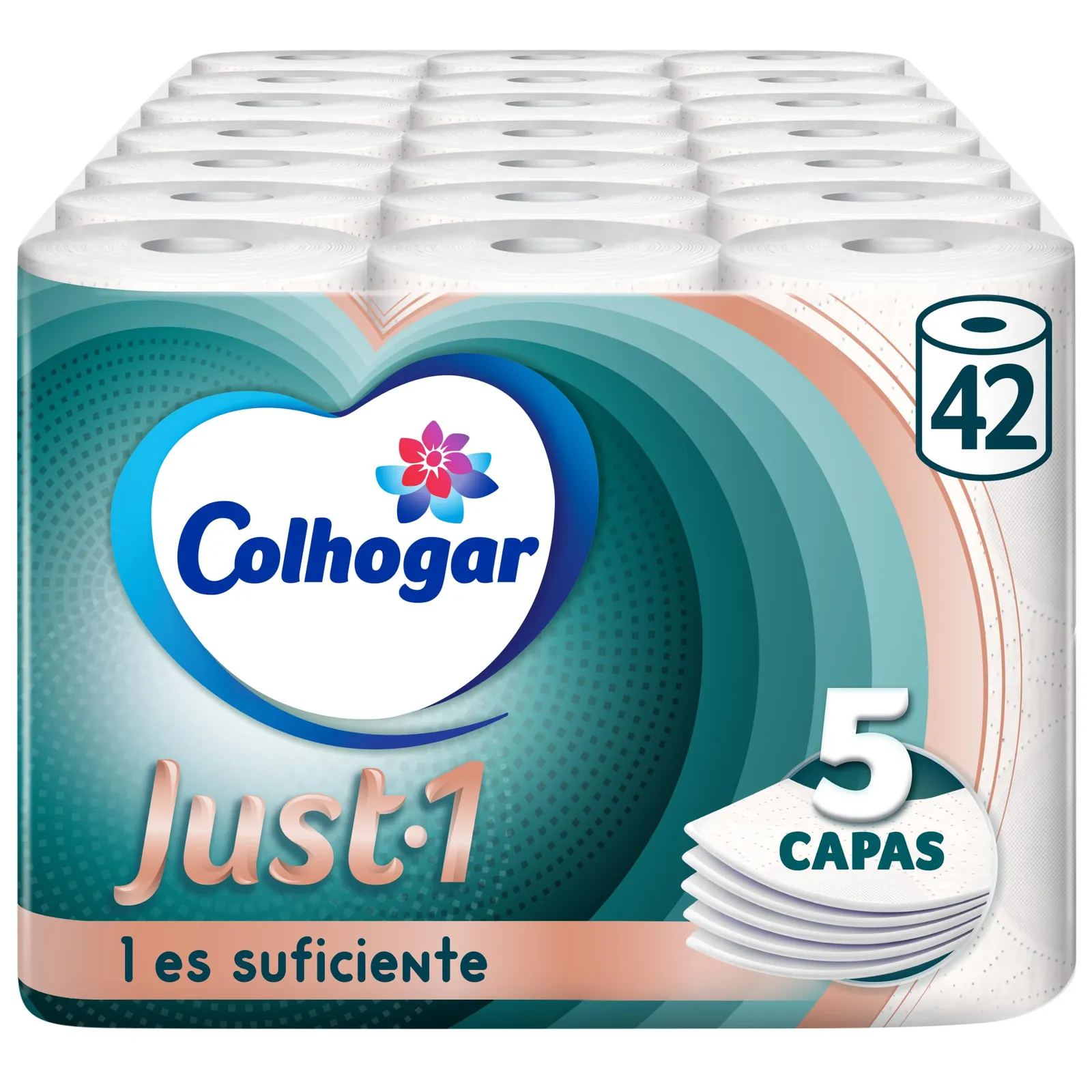 42 Rollos Papel Higiénico Colhogar Just 1 Extra Absorbente