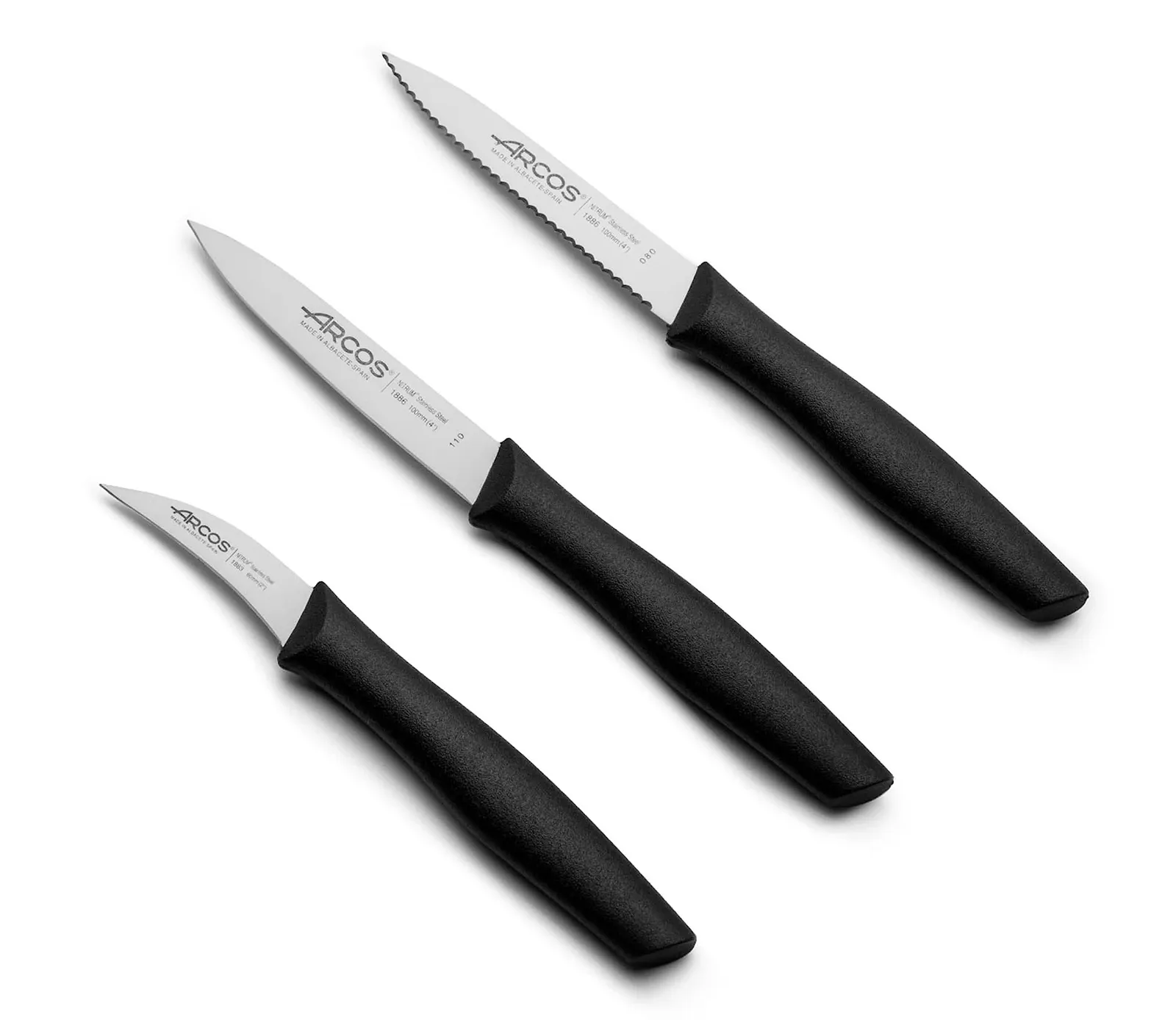 Set 3 Cuchillos Peladores Arcos Nova Acero Inoxidable Mango Polipropileno