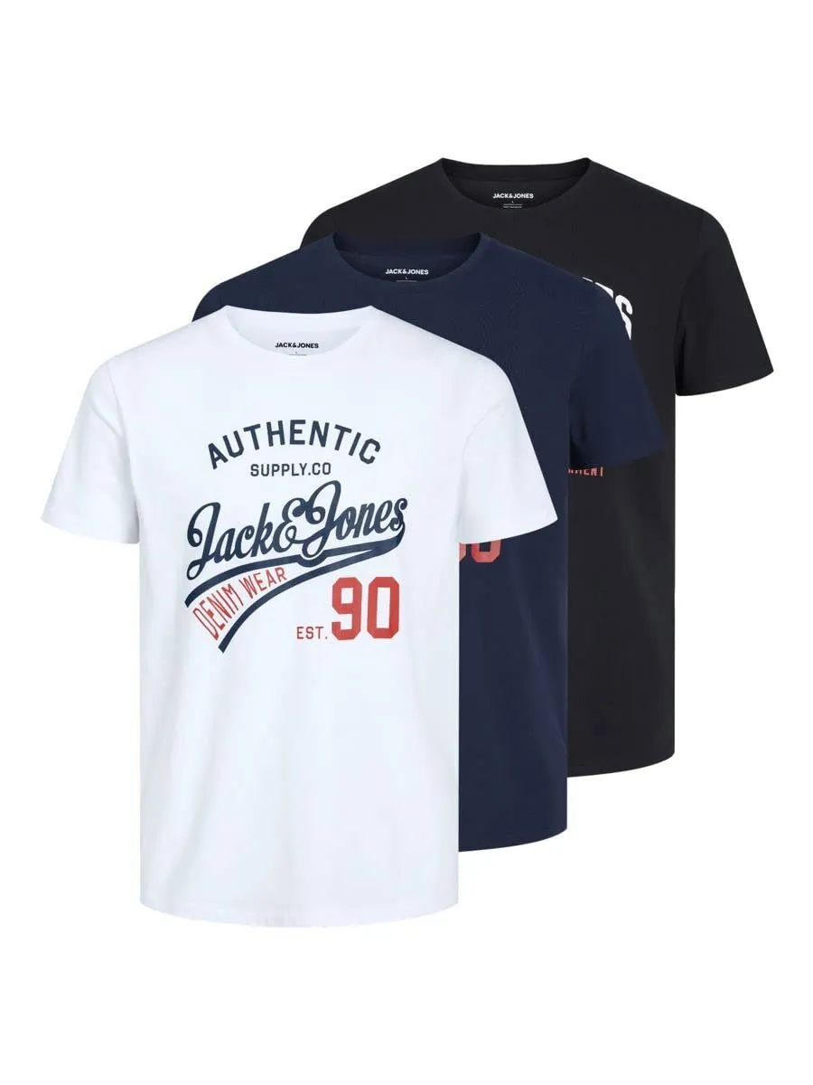 Pack 3 Camisetas Jack & Jones Jjecorp Logo Tee para Hombre