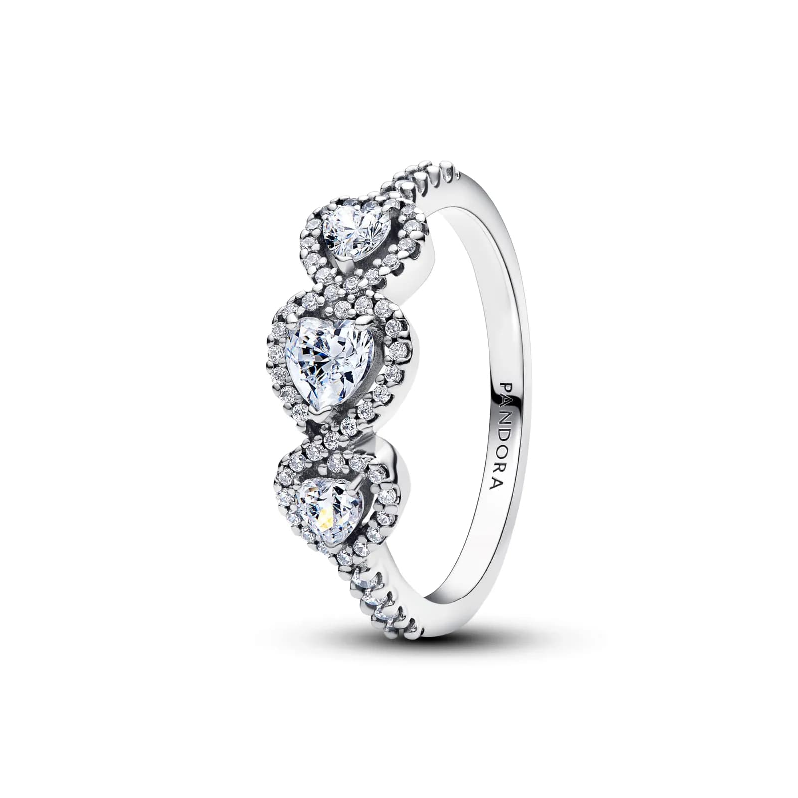 Anillo PANDORA Plata Halo Corazón Trilogía Mujer 194413C01 Tallas 52/54