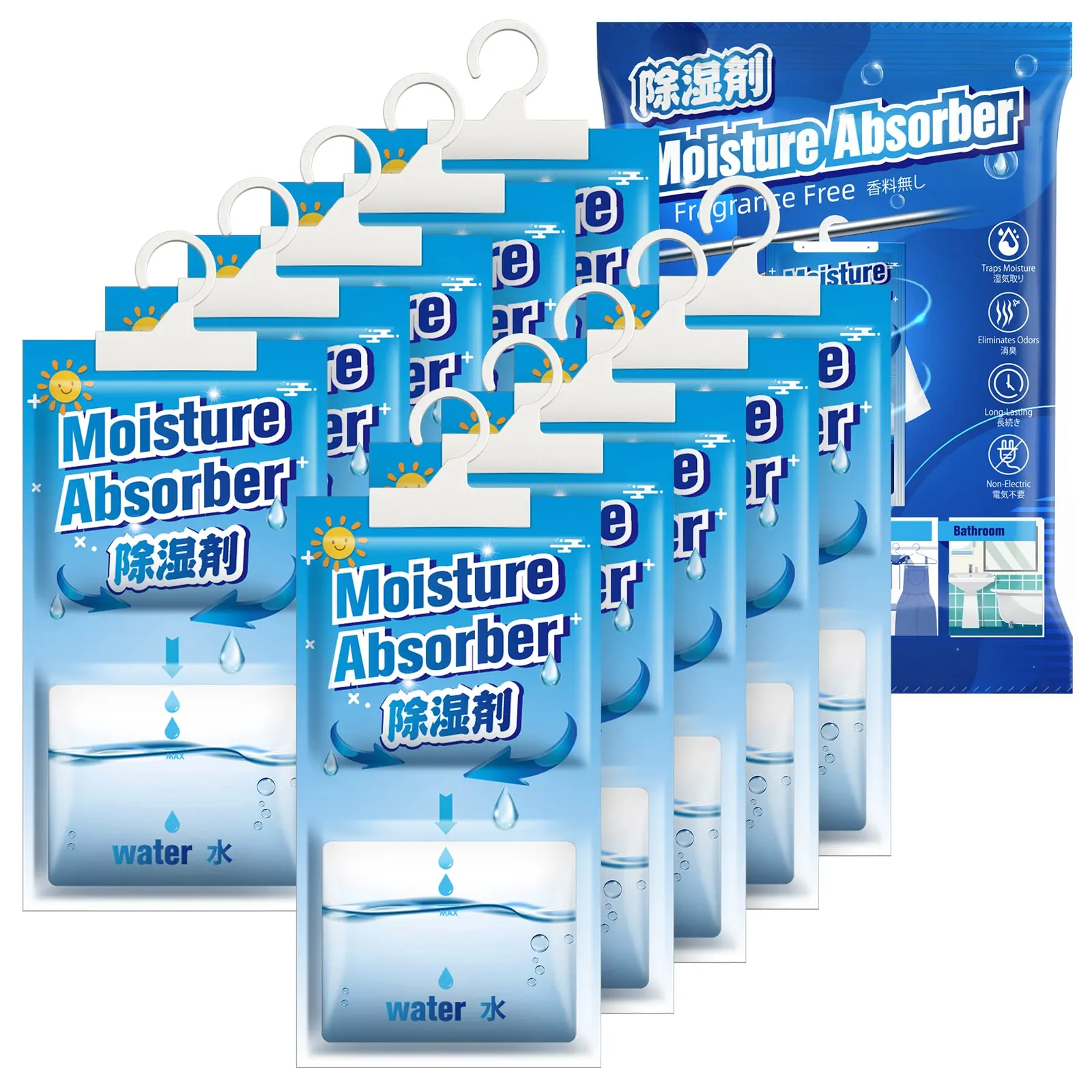 CONOPU Deshumidificadores Armarios Antihumedad Colgantes 2,5 kg (10uds x 248g)