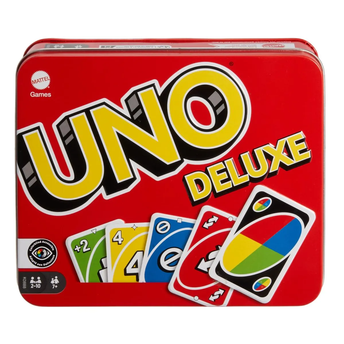 Juego de Cartas Mattel Games UNO Deluxe (7+ años, 2-10 jugadores)